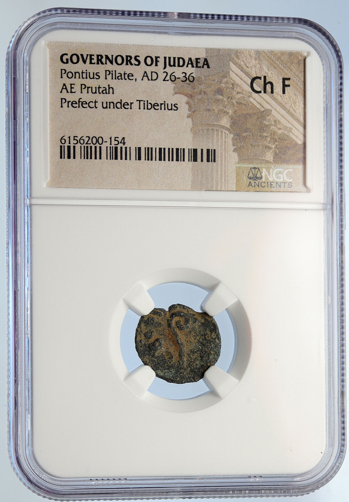 PONTIUS PILATE Tiberius Jerusalem JESUS CHRIST TRIAL Old Roman Coin NGC i106169