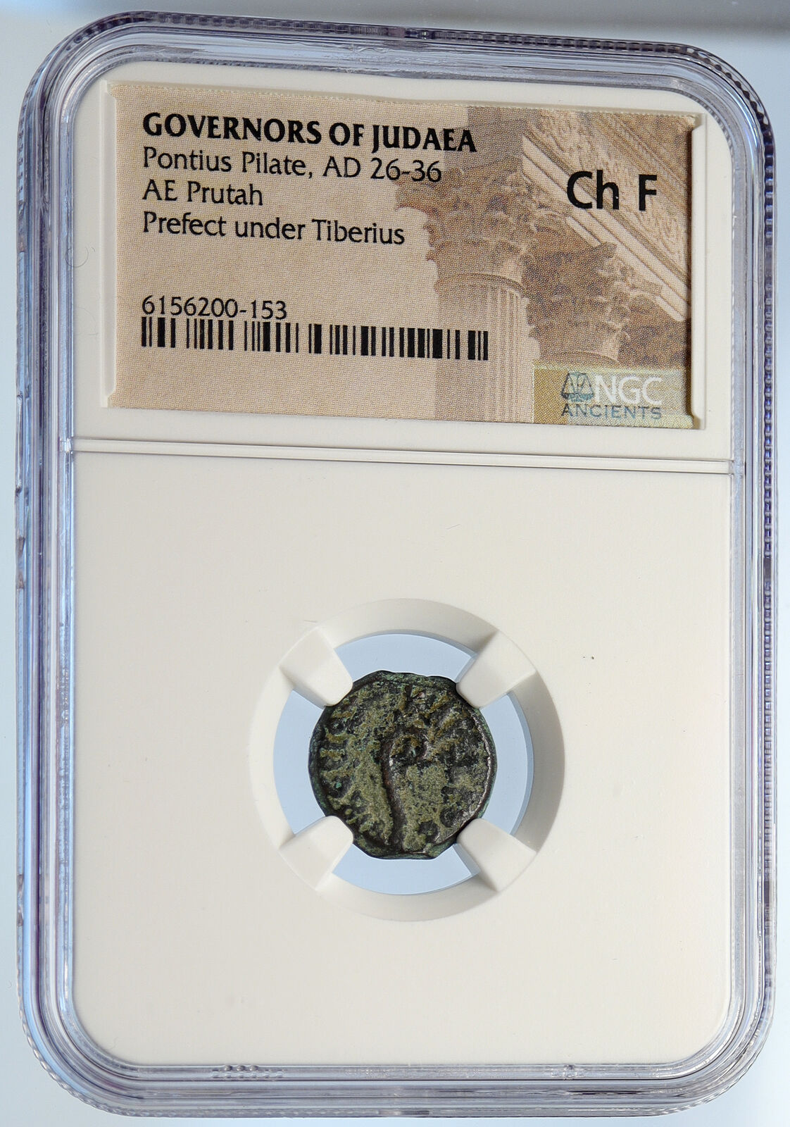 PONTIUS PILATE Tiberius Jerusalem JESUS CHRIST TRIAL Old Roman Coin NGC i106168