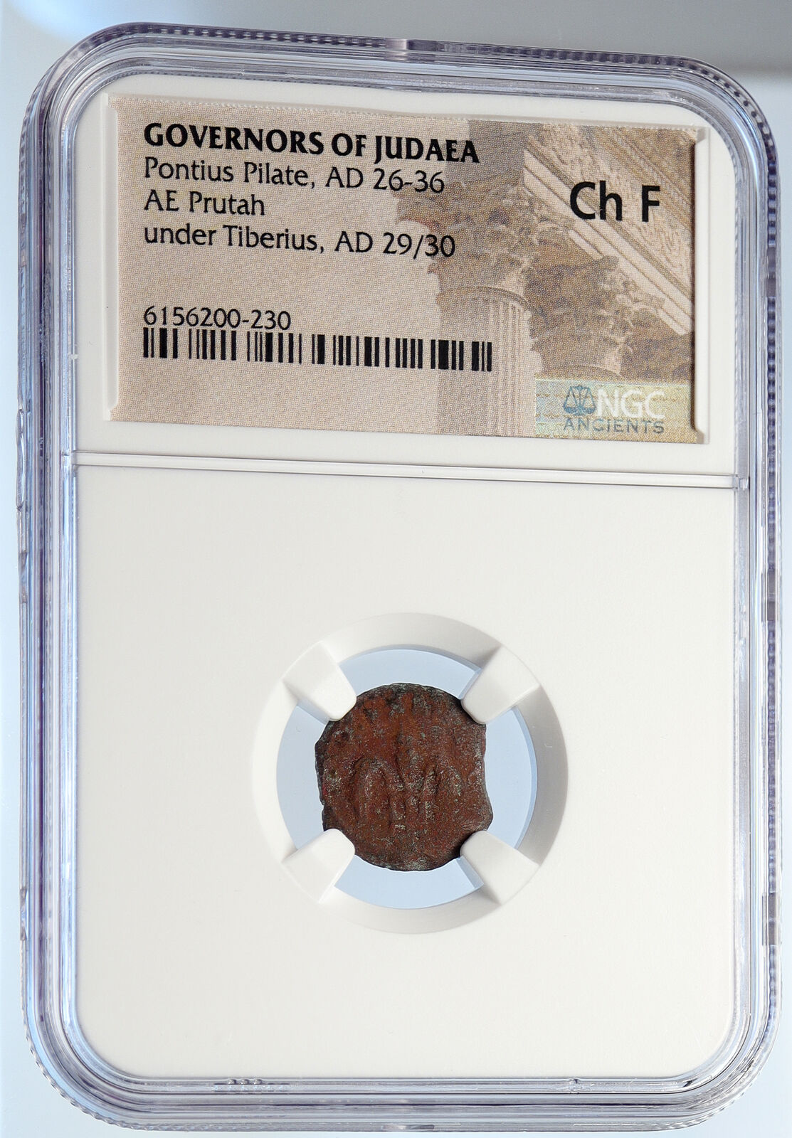 PONTIUS PILATE Tiberius Jerusalem JESUS CHRIST TRIAL Old Roman Coin NGC i106145