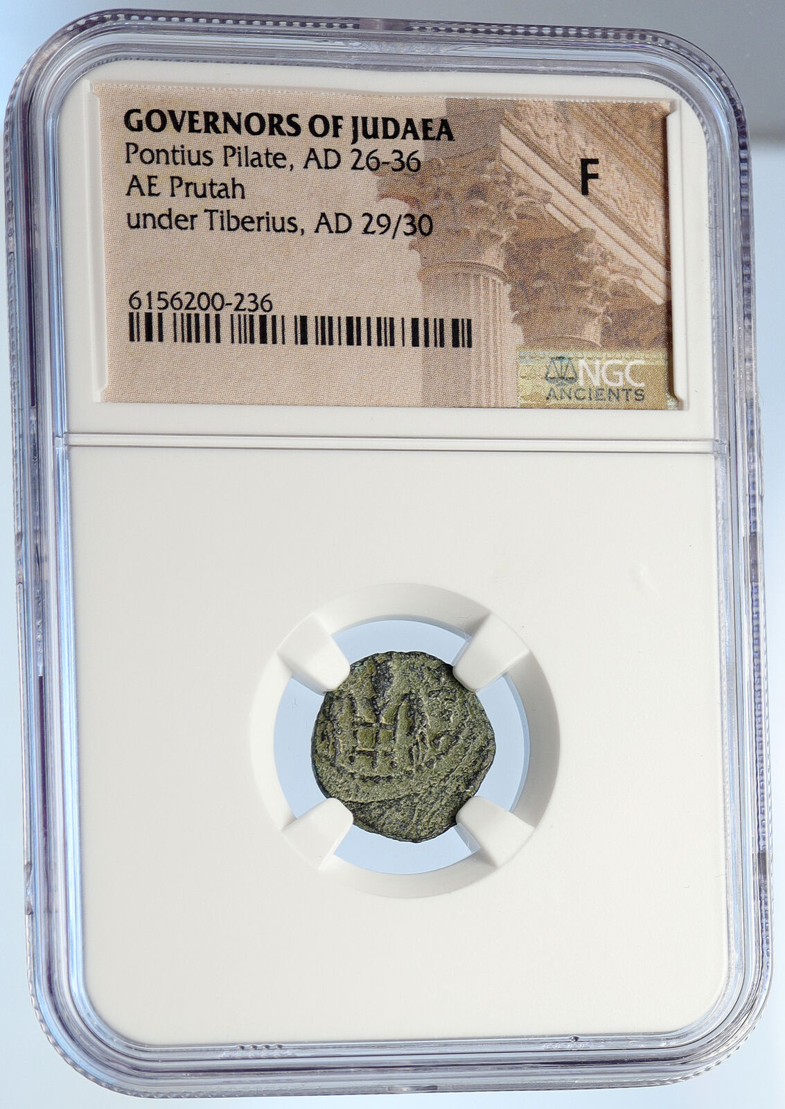 PONTIUS PILATE Tiberius Jerusalem JESUS CHRIST TRIAL Old Roman Coin NGC i106151