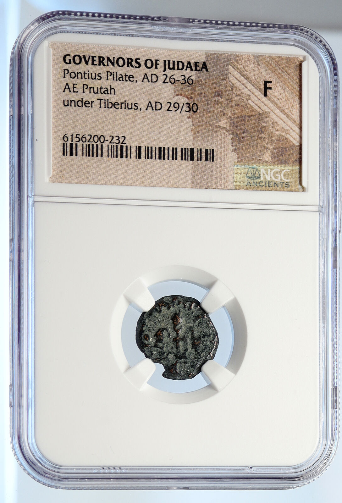 PONTIUS PILATE Tiberius Jerusalem JESUS CHRIST TRIAL Old Roman Coin NGC i106147