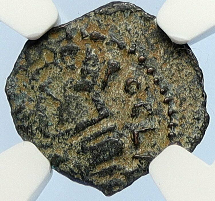 PONTIUS PILATE Tiberius Jerusalem JESUS CHRIST TRIAL Old Roman Coin NGC i106154