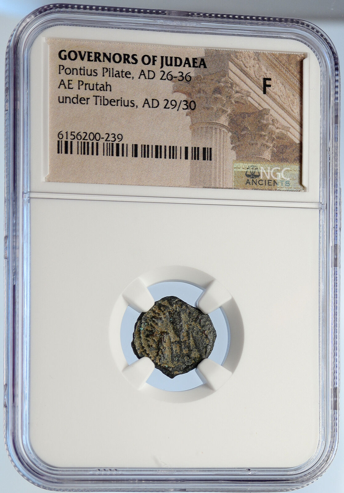 PONTIUS PILATE Tiberius Jerusalem JESUS CHRIST TRIAL Old Roman Coin NGC i106154