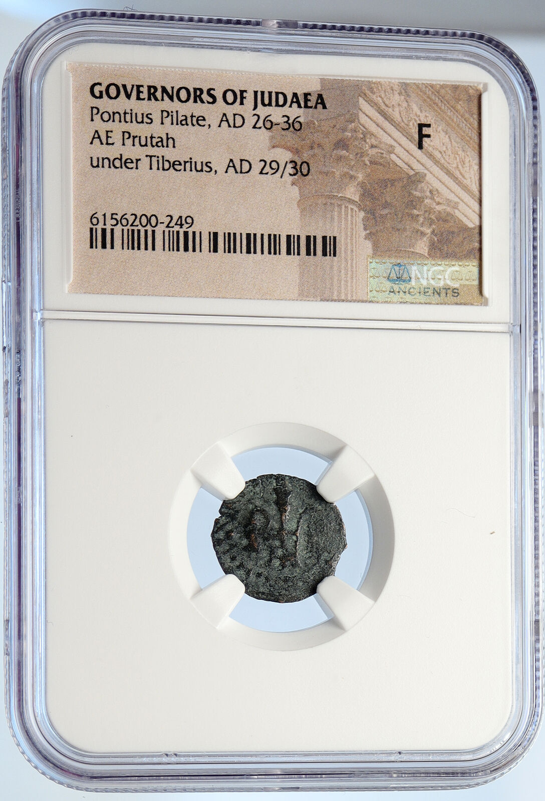 PONTIUS PILATE Tiberius Jerusalem JESUS CHRIST TRIAL Old Roman Coin NGC i106164