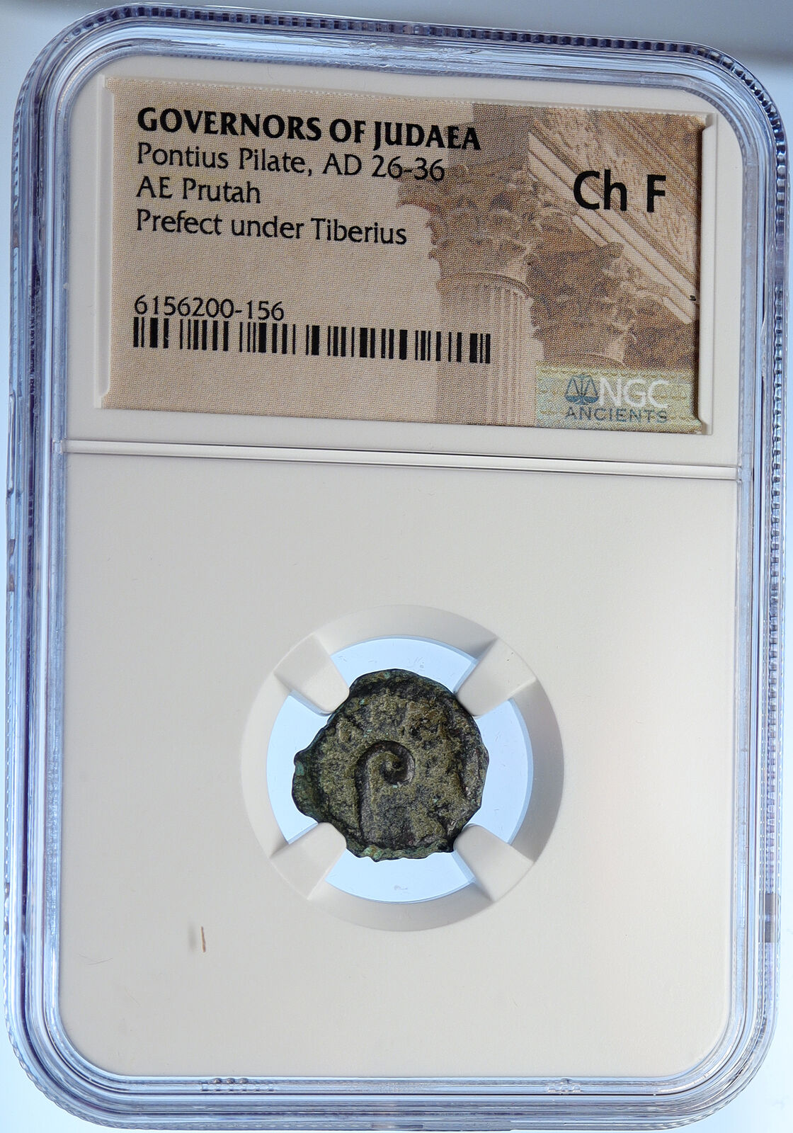 PONTIUS PILATE Tiberius Jerusalem JESUS CHRIST TRIAL Old Roman Coin NGC i106171