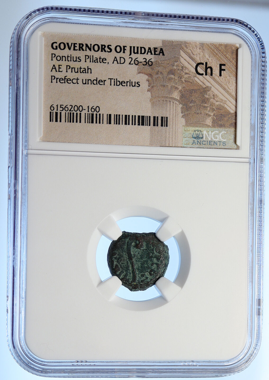 PONTIUS PILATE Tiberius Jerusalem JESUS CHRIST TRIAL Old Roman Coin NGC i106175