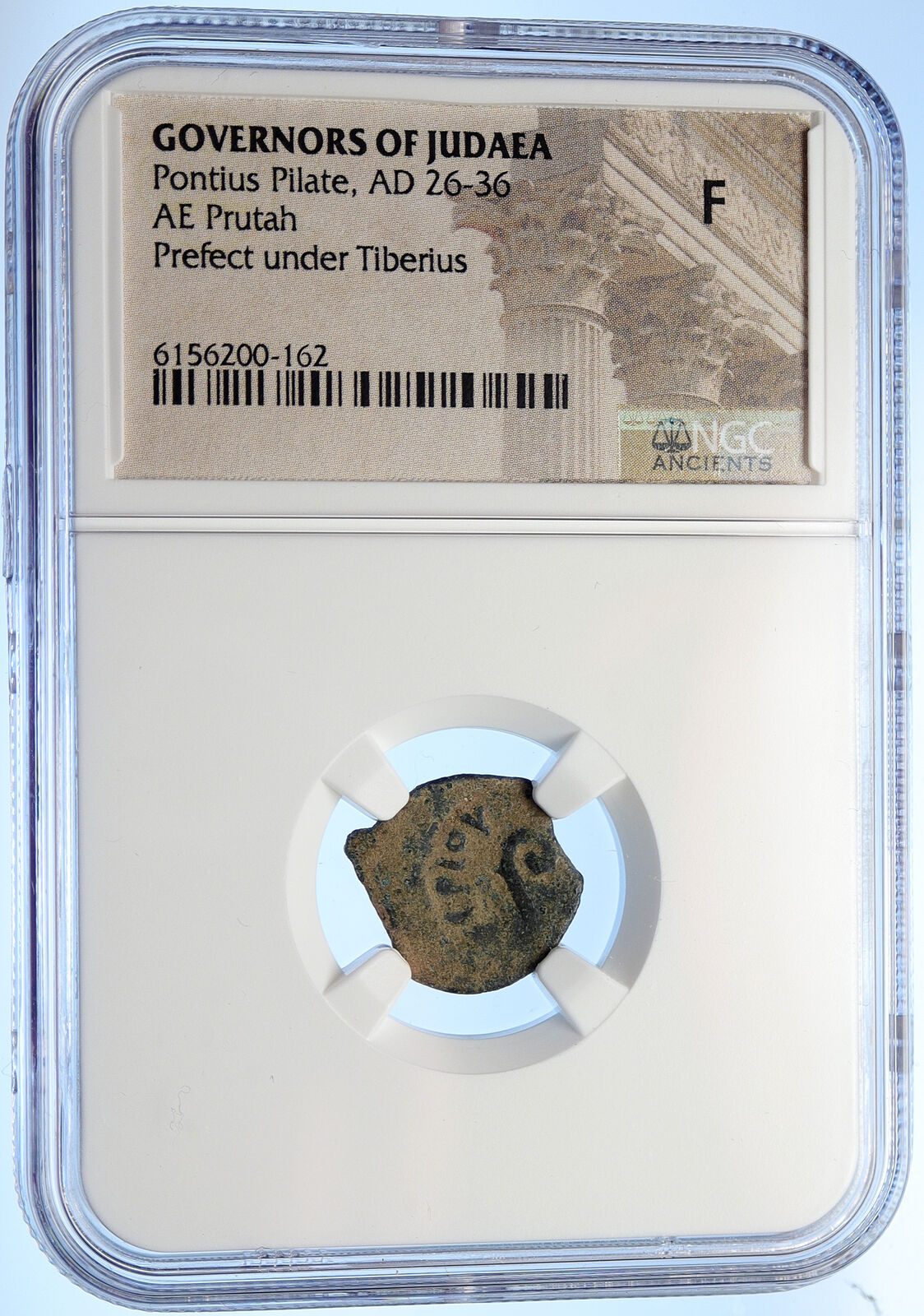 PONTIUS PILATE Tiberius Jerusalem JESUS CHRIST TRIAL Old Roman Coin NGC i106177