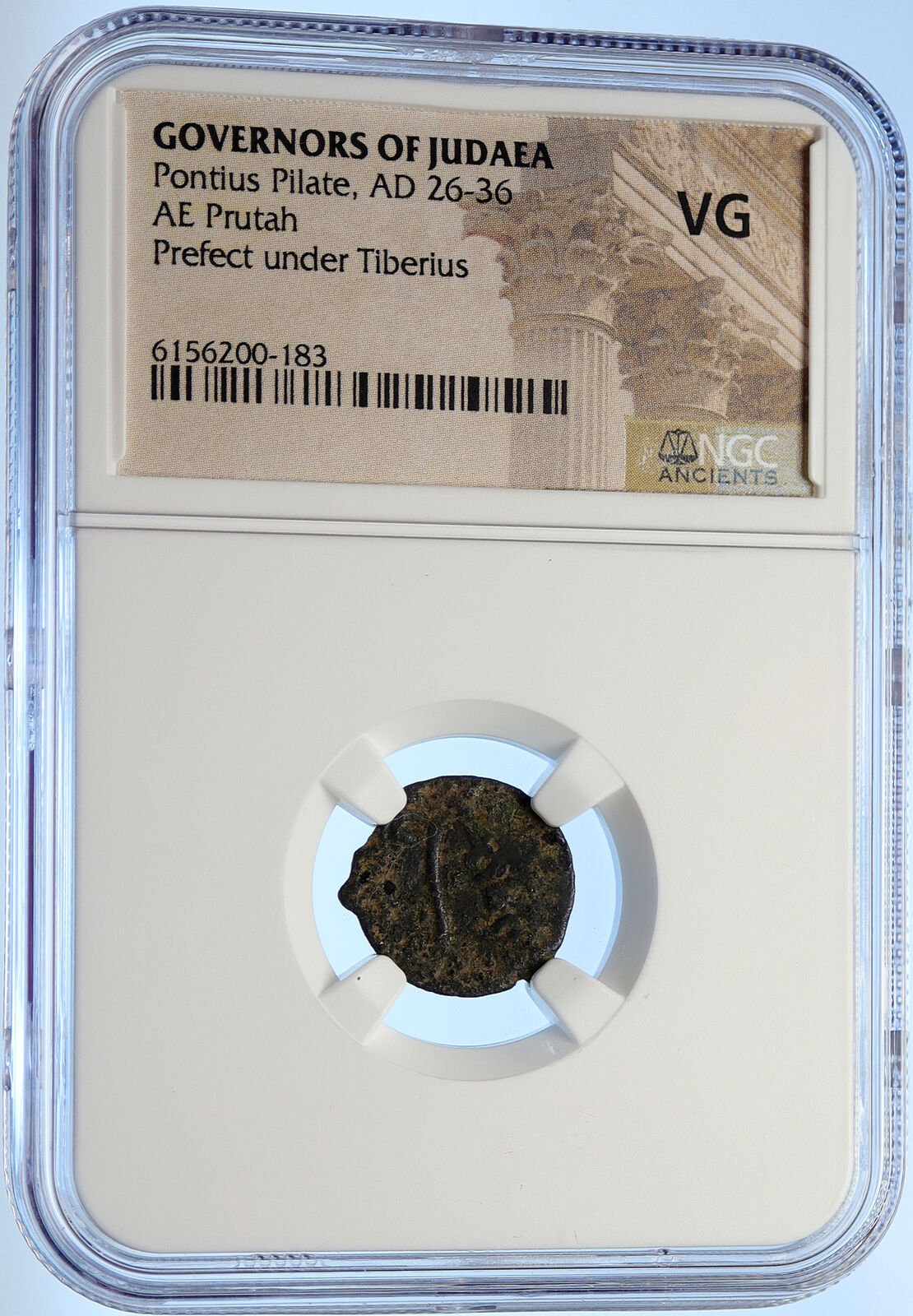 PONTIUS PILATE Tiberius Jerusalem JESUS CHRIST TRIAL Old Roman Coin NGC i106198