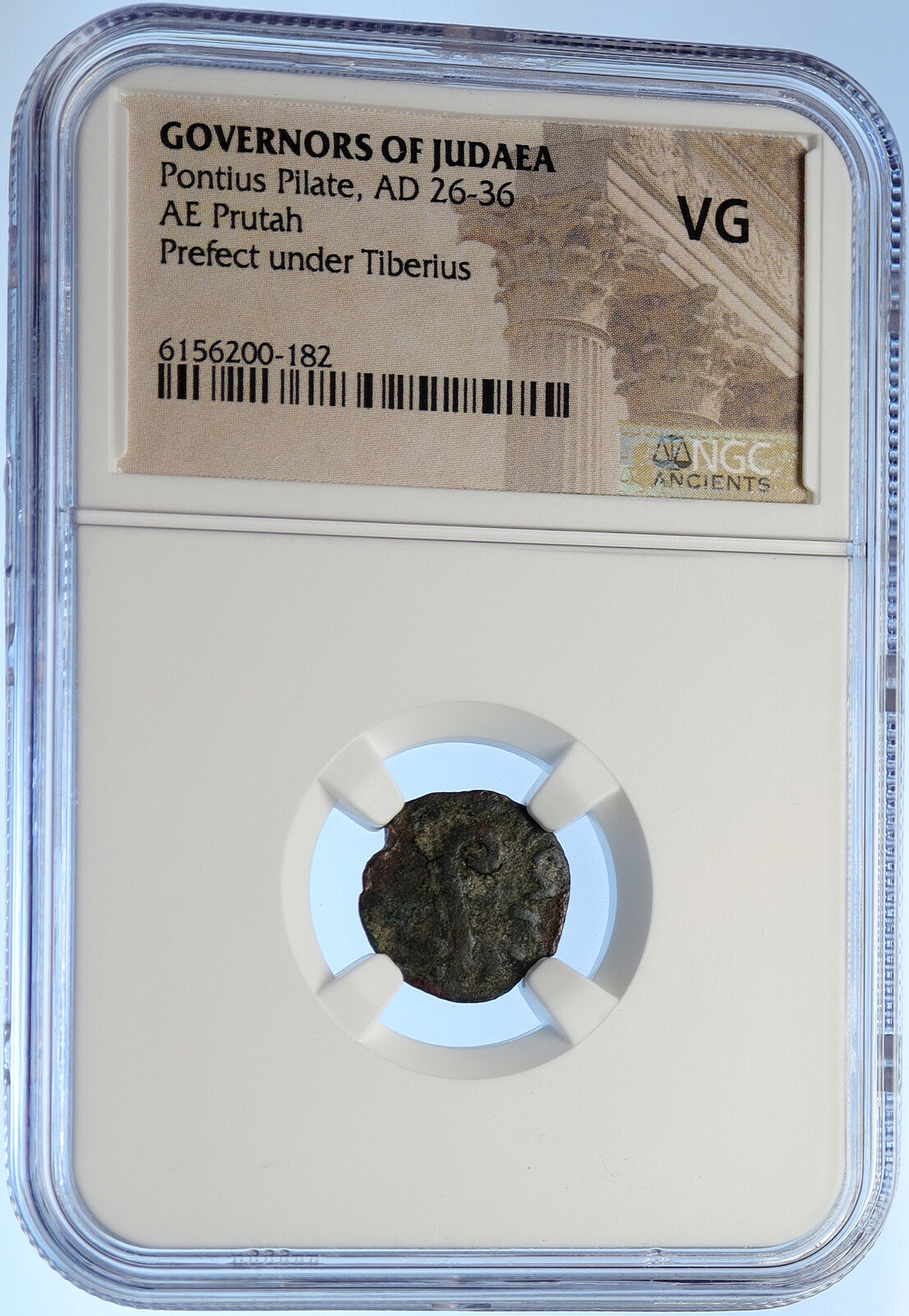 PONTIUS PILATE Tiberius Jerusalem JESUS CHRIST TRIAL Old Roman Coin NGC i106197