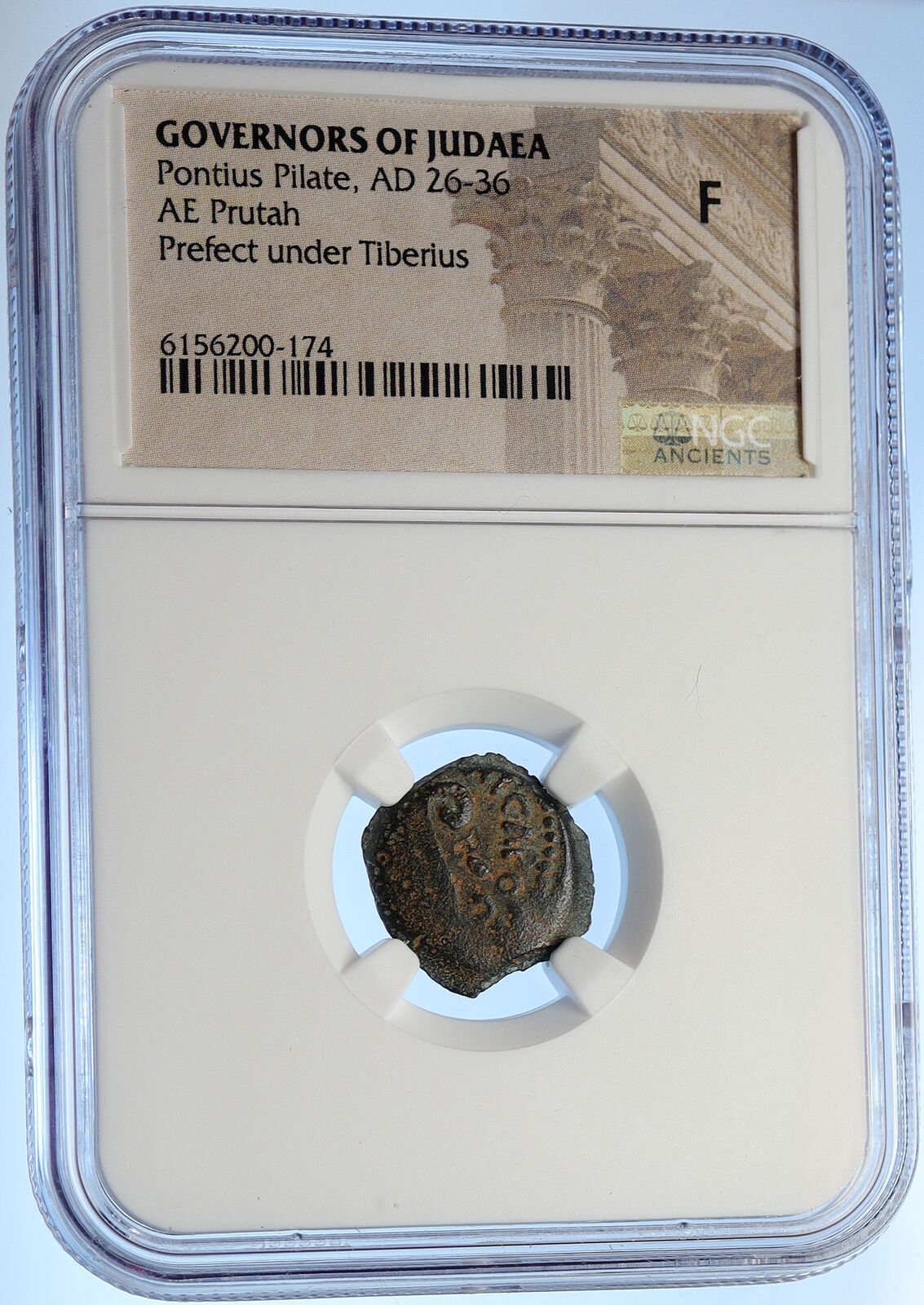 PONTIUS PILATE Tiberius Jerusalem JESUS CHRIST TRIAL Old Roman Coin NGC i106189