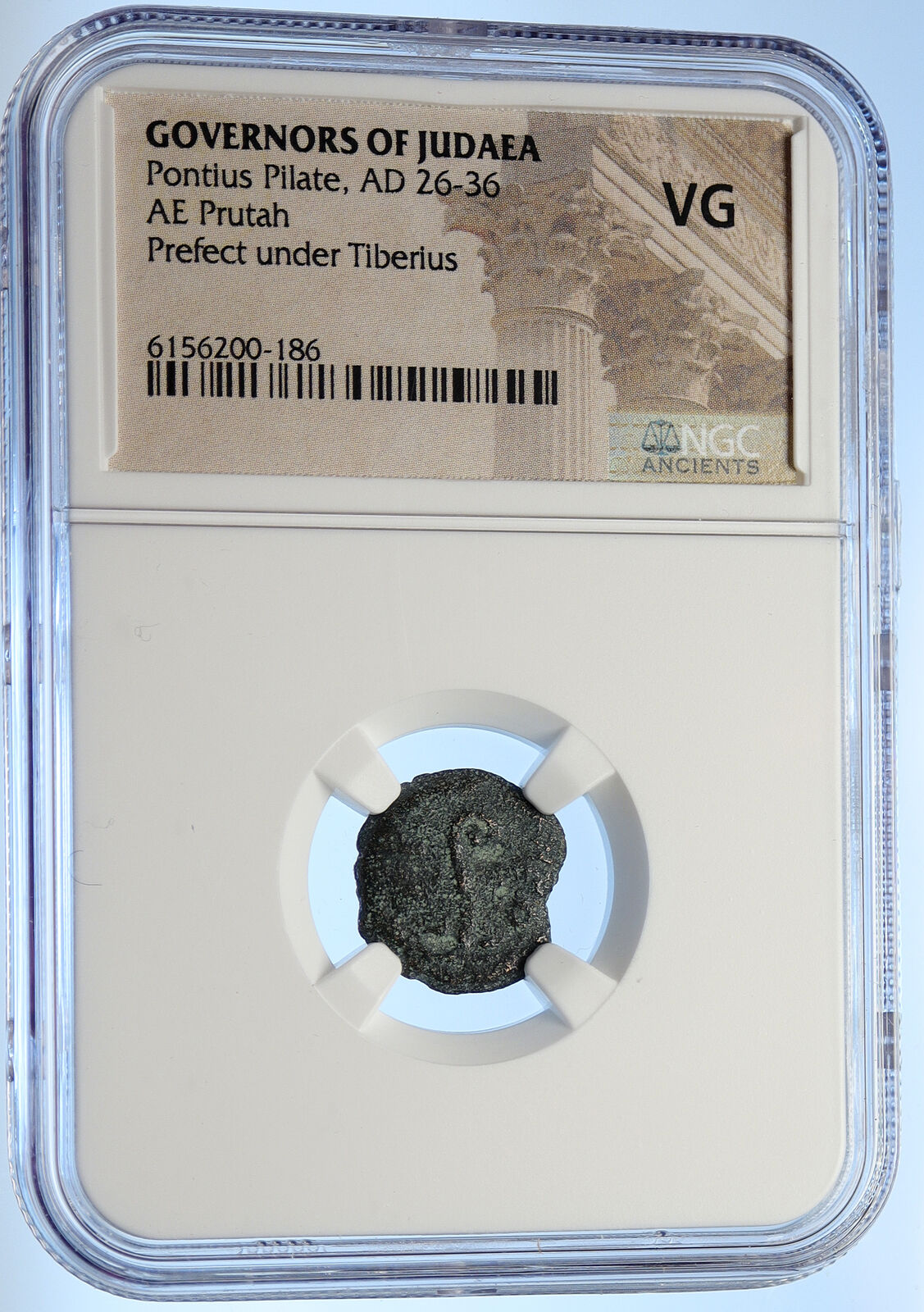 PONTIUS PILATE Tiberius Jerusalem JESUS CHRIST TRIAL Old Roman Coin NGC i106201