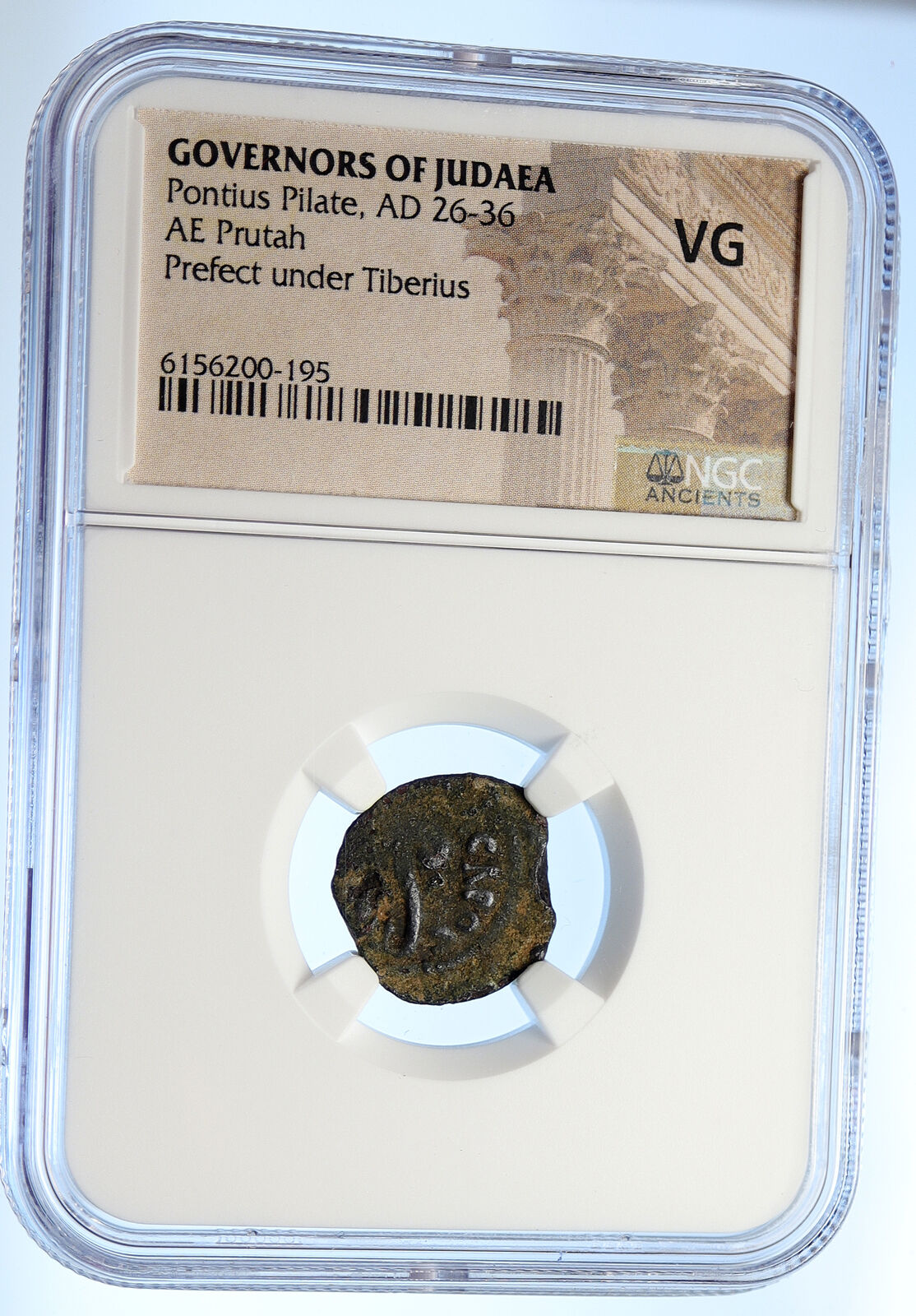 PONTIUS PILATE Tiberius Jerusalem JESUS CHRIST TRIAL Old Roman Coin NGC i106209