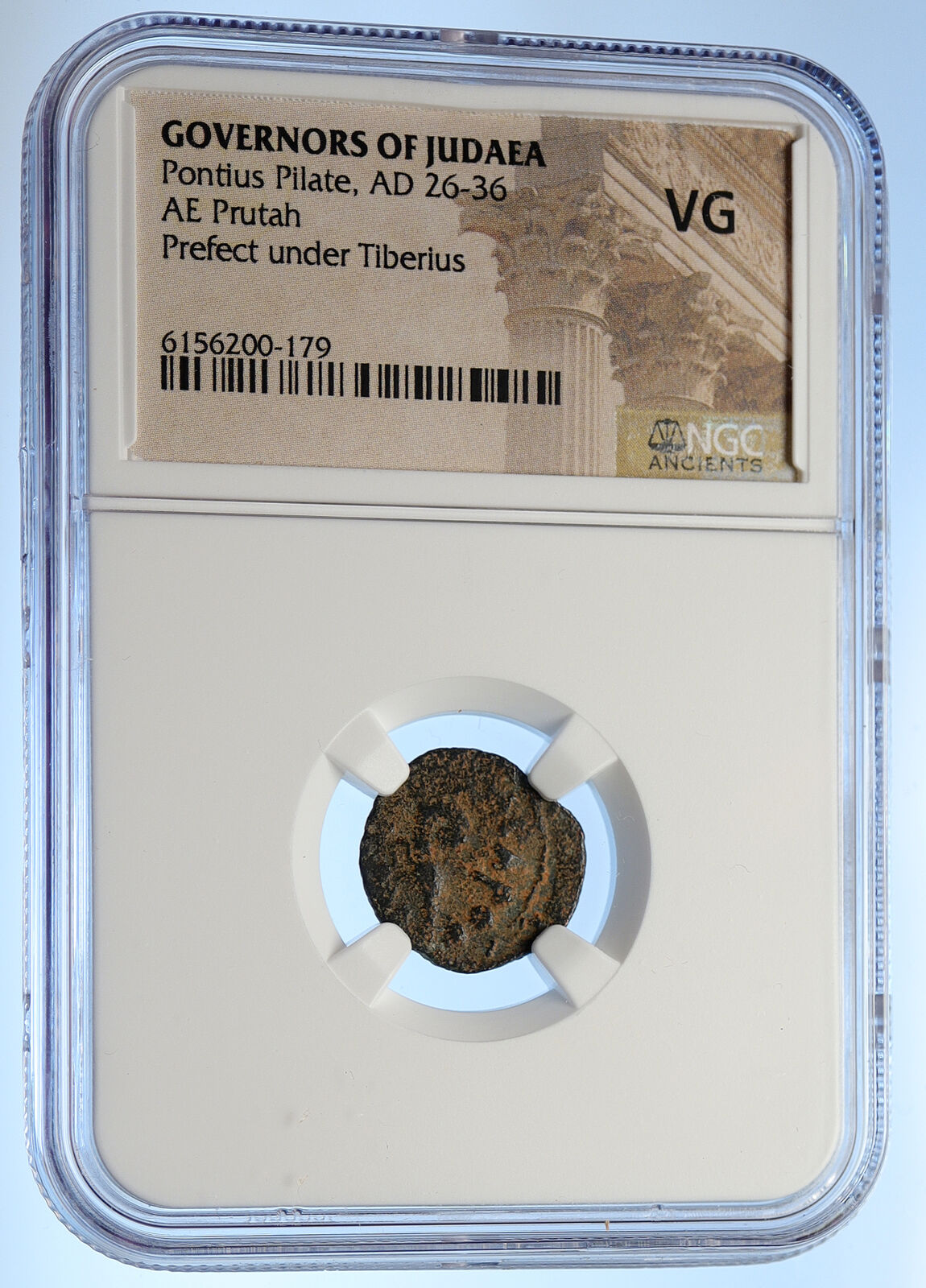 PONTIUS PILATE Tiberius Jerusalem JESUS CHRIST TRIAL Old Roman Coin NGC i106194