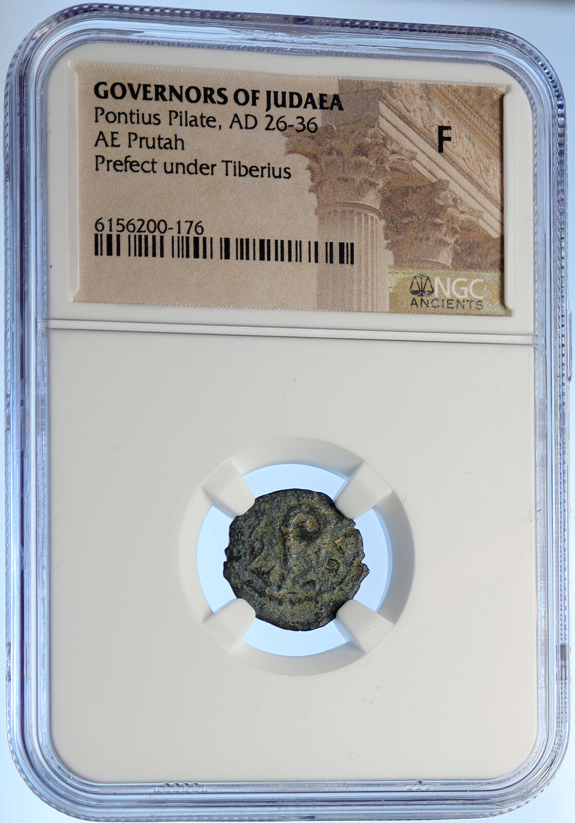 PONTIUS PILATE Tiberius Jerusalem JESUS CHRIST TRIAL Old Roman Coin NGC i106191