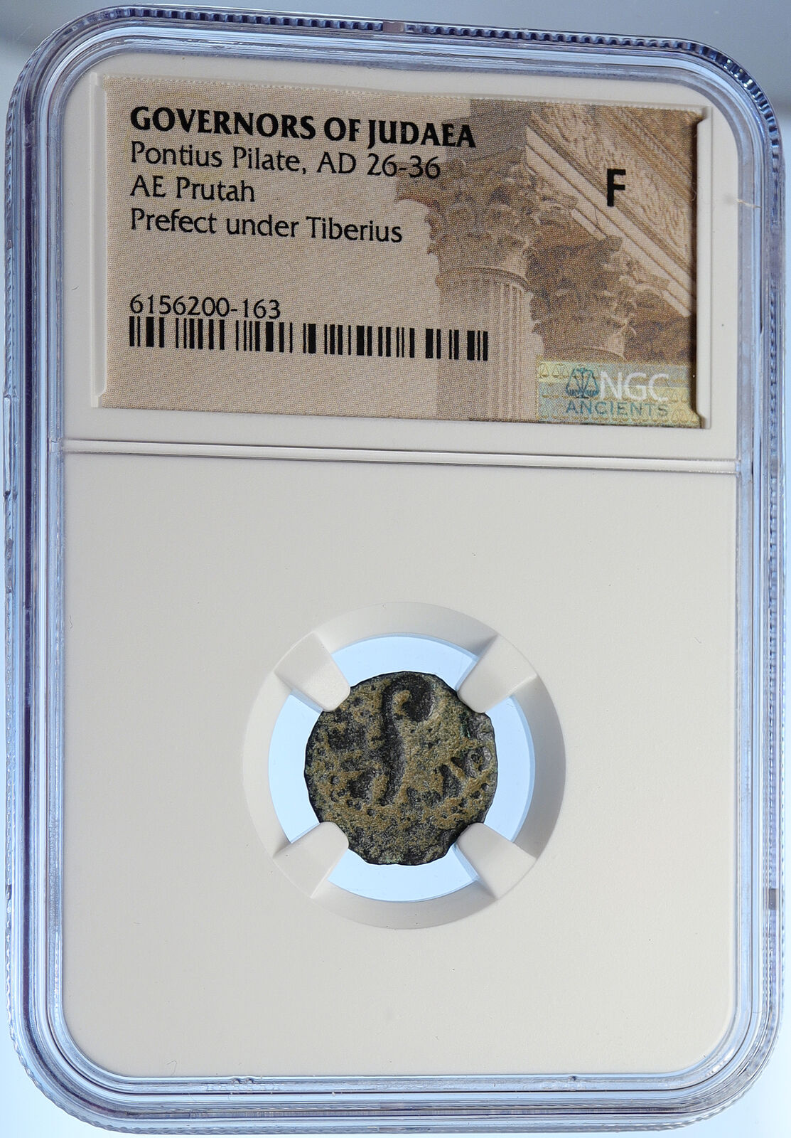 PONTIUS PILATE Tiberius Jerusalem JESUS CHRIST TRIAL Old Roman Coin NGC i106178