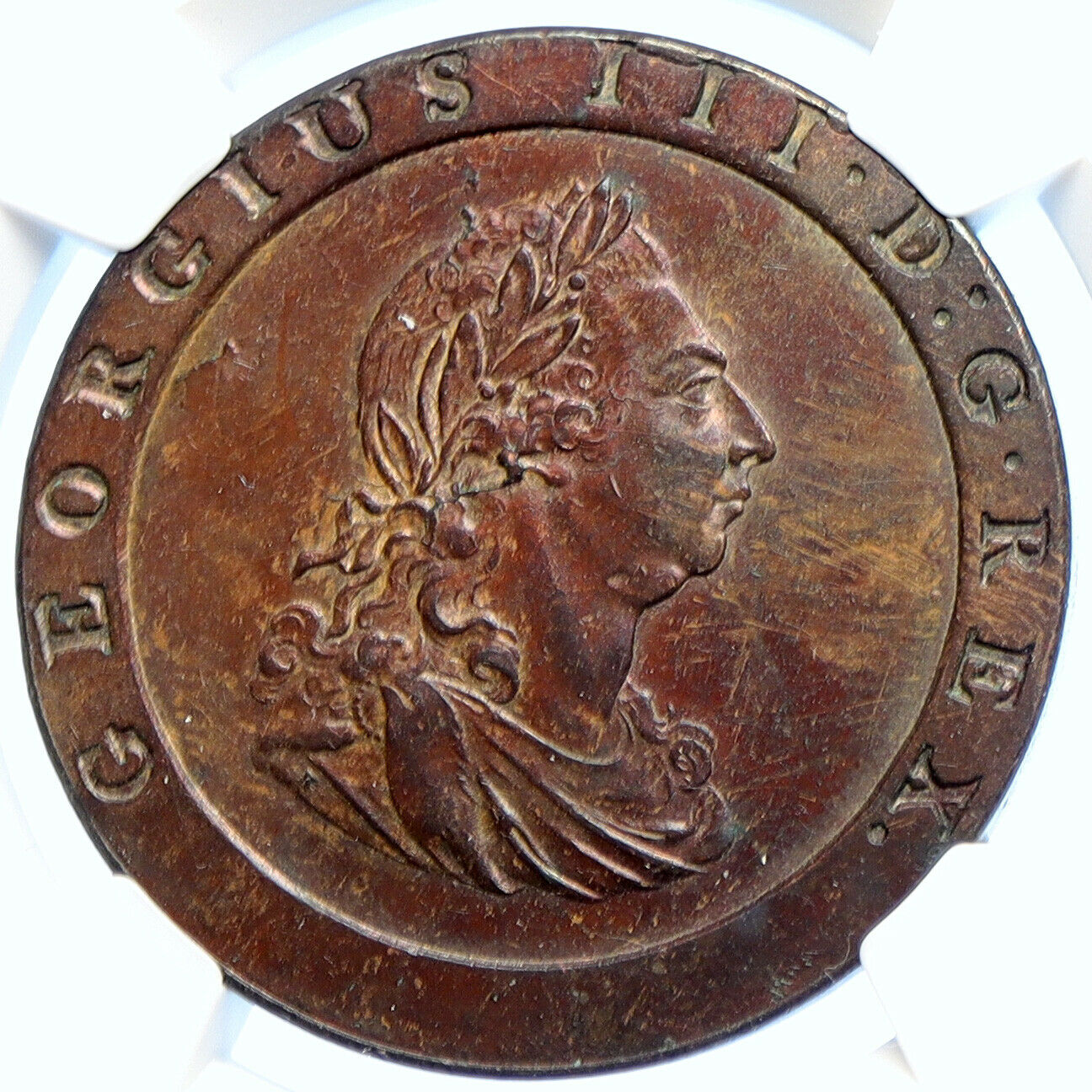 1797 UK Great Britain United Kingdom KING GEORGE III Old Penny Coin NGC i106218