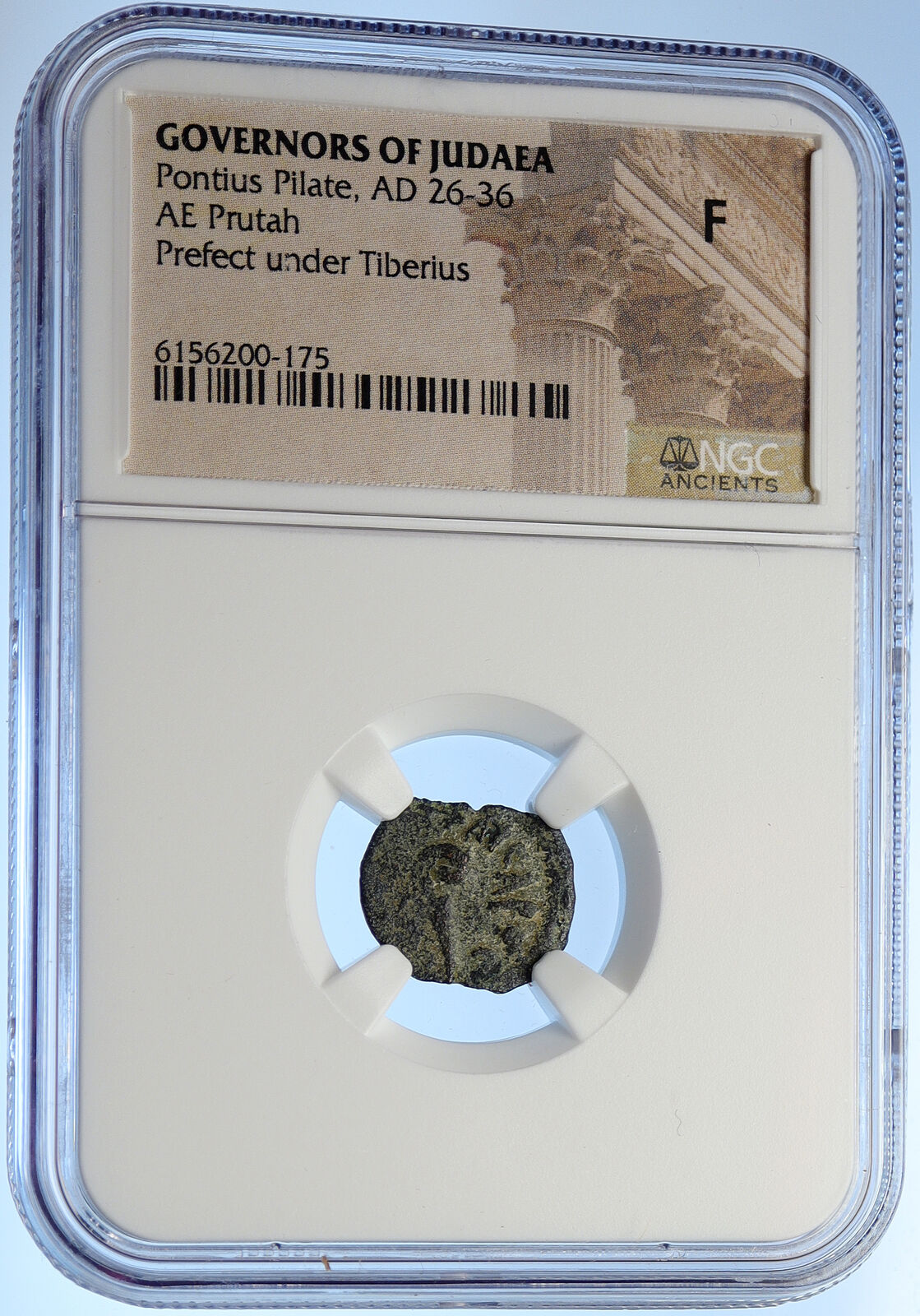 PONTIUS PILATE Tiberius Jerusalem JESUS CHRIST TRIAL Old Roman Coin NGC i106190