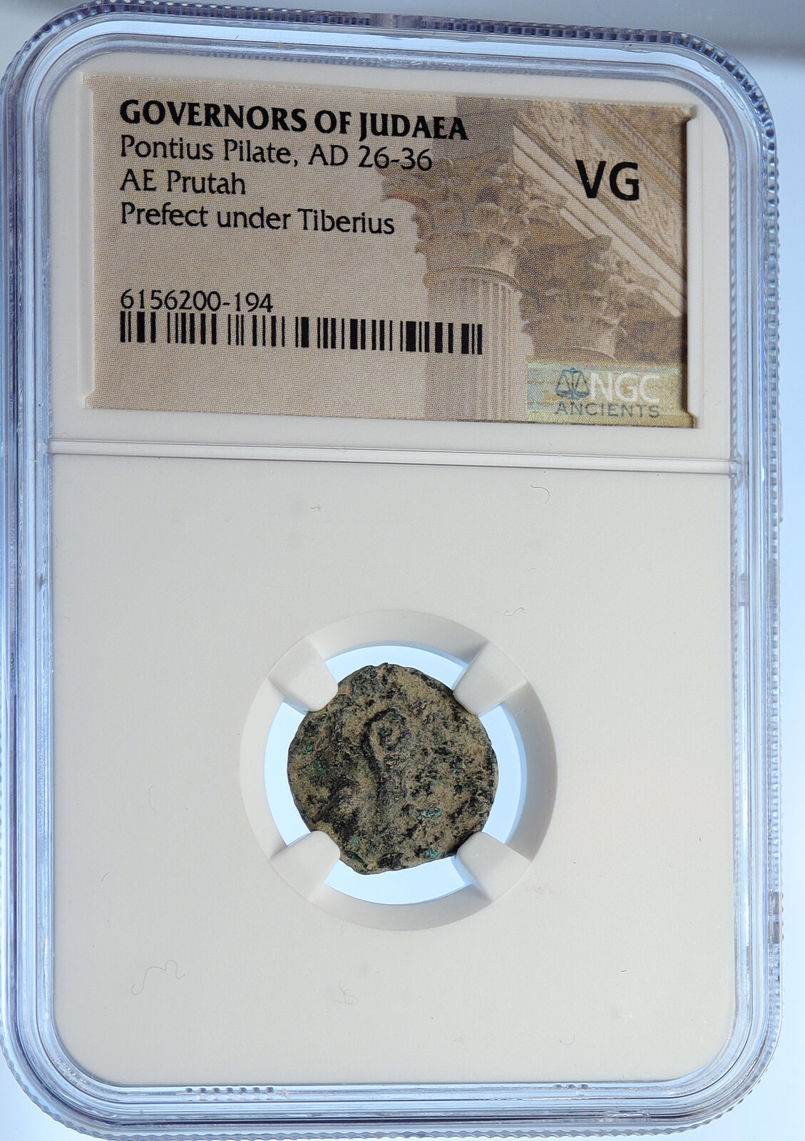 PONTIUS PILATE Tiberius Jerusalem JESUS CHRIST TRIAL Old Roman Coin NGC i106210