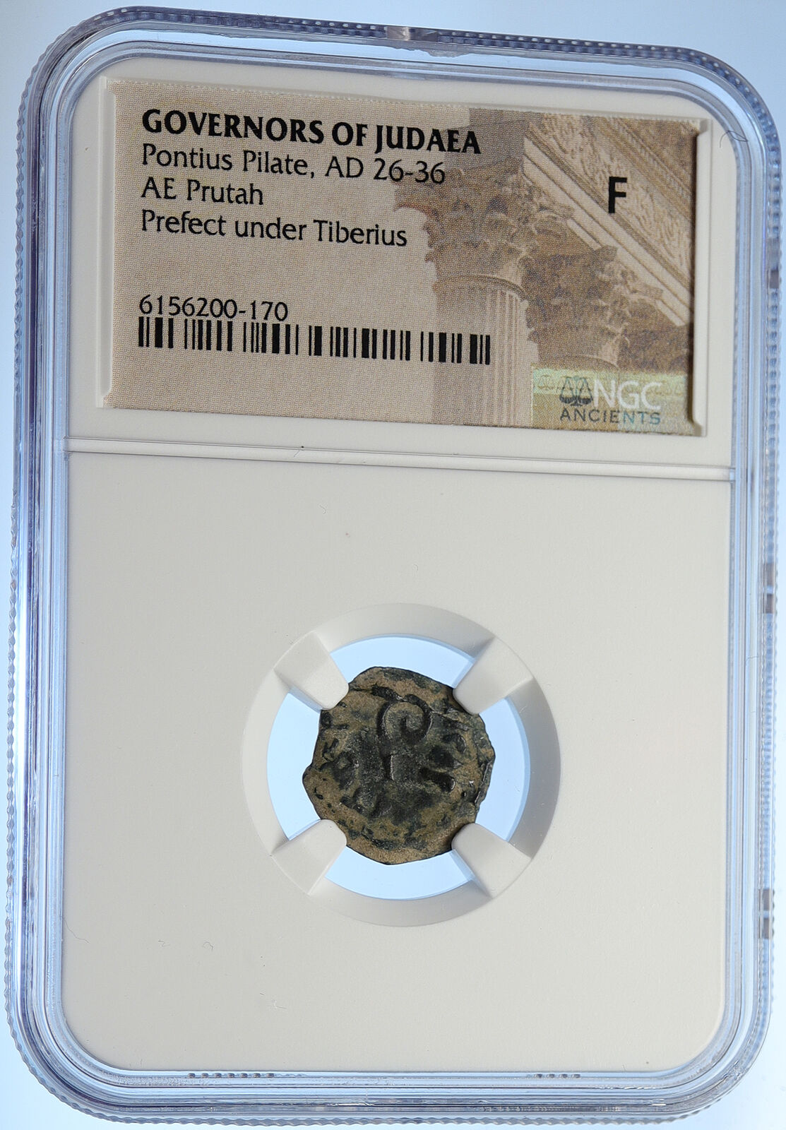 PONTIUS PILATE Tiberius Jerusalem JESUS CHRIST TRIAL Old Roman Coin NGC i106185