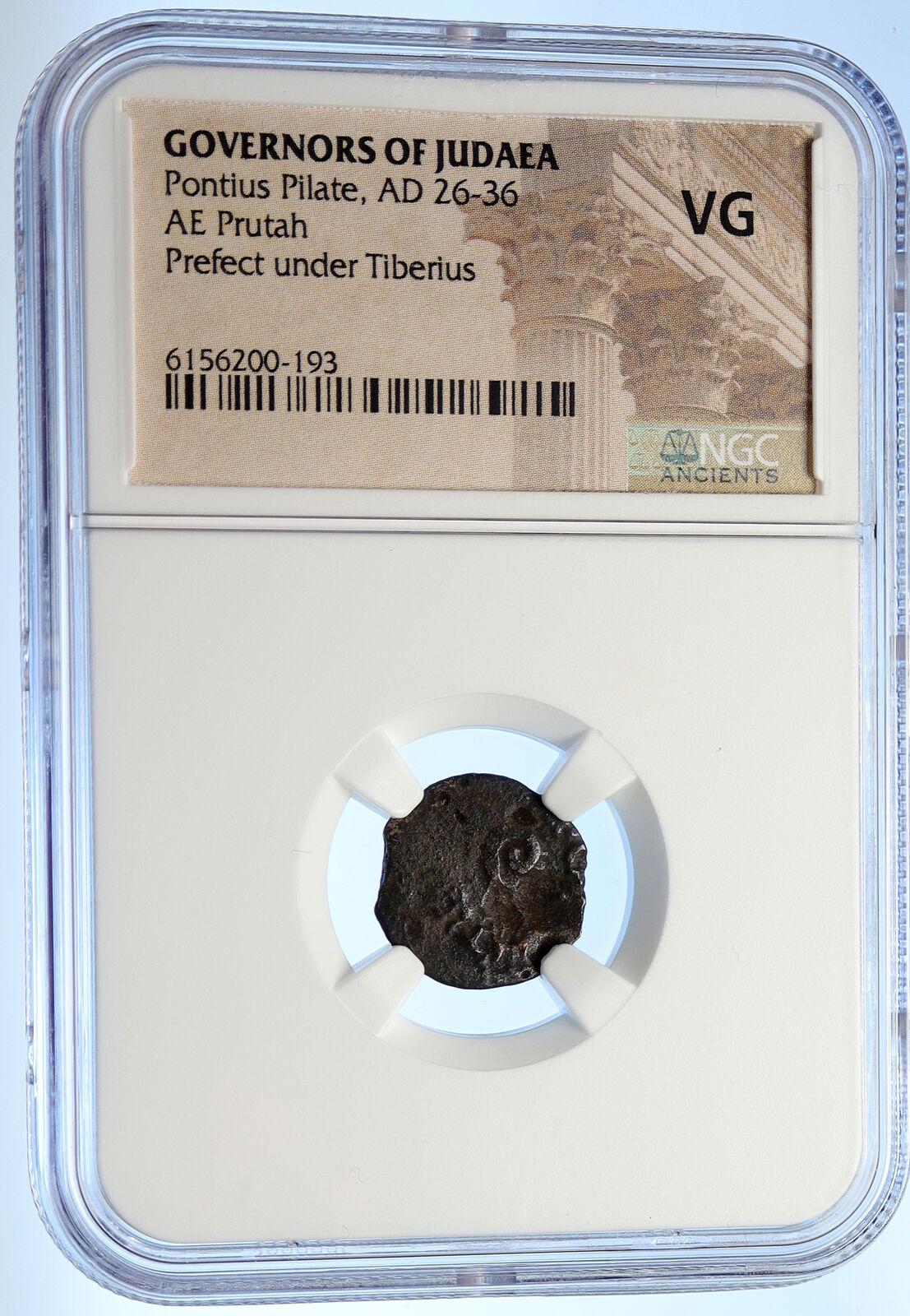 PONTIUS PILATE Tiberius Jerusalem JESUS CHRIST TRIAL Old Roman Coin NGC i106208