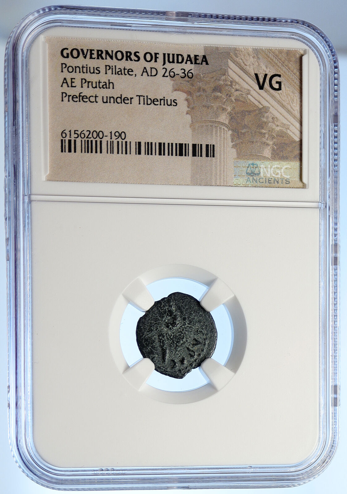 PONTIUS PILATE Tiberius Jerusalem JESUS CHRIST TRIAL Old Roman Coin NGC i106205