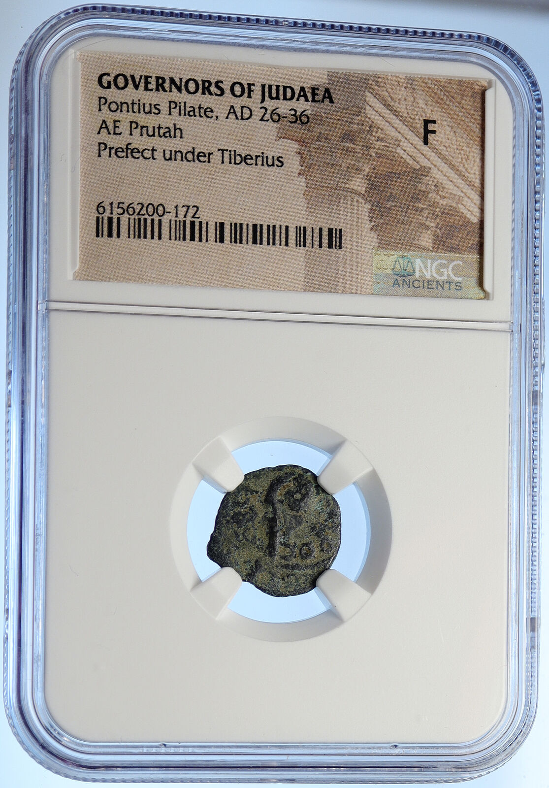 PONTIUS PILATE Tiberius Jerusalem JESUS CHRIST TRIAL Old Roman Coin NGC i106187