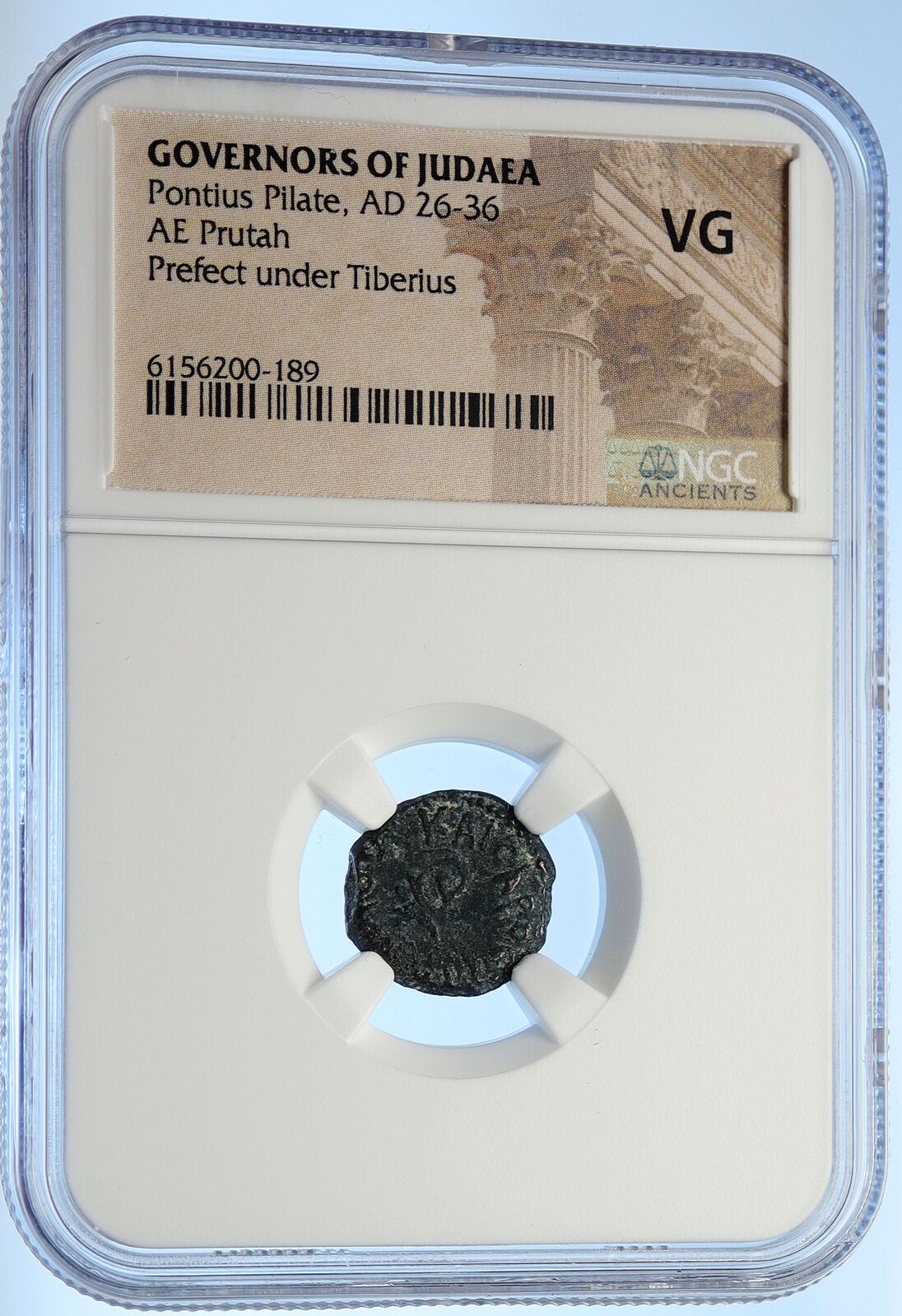 PONTIUS PILATE Tiberius Jerusalem JESUS CHRIST TRIAL Old Roman Coin NGC i106204