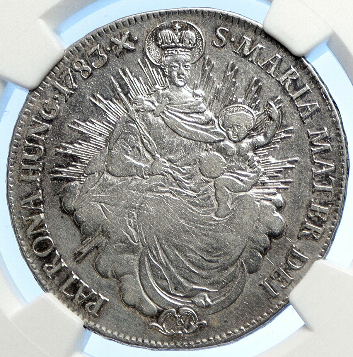 1783 HUNGARY King Joseph II MADONNA JESUS Silver 1/2 Half Taler Coin NGC i106219