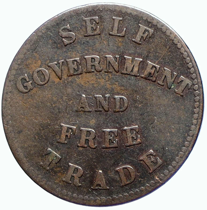 1855 CANADA PRINCE EDWARD ISLAND Self Government Old 1/2 Half Penny Coin i105634