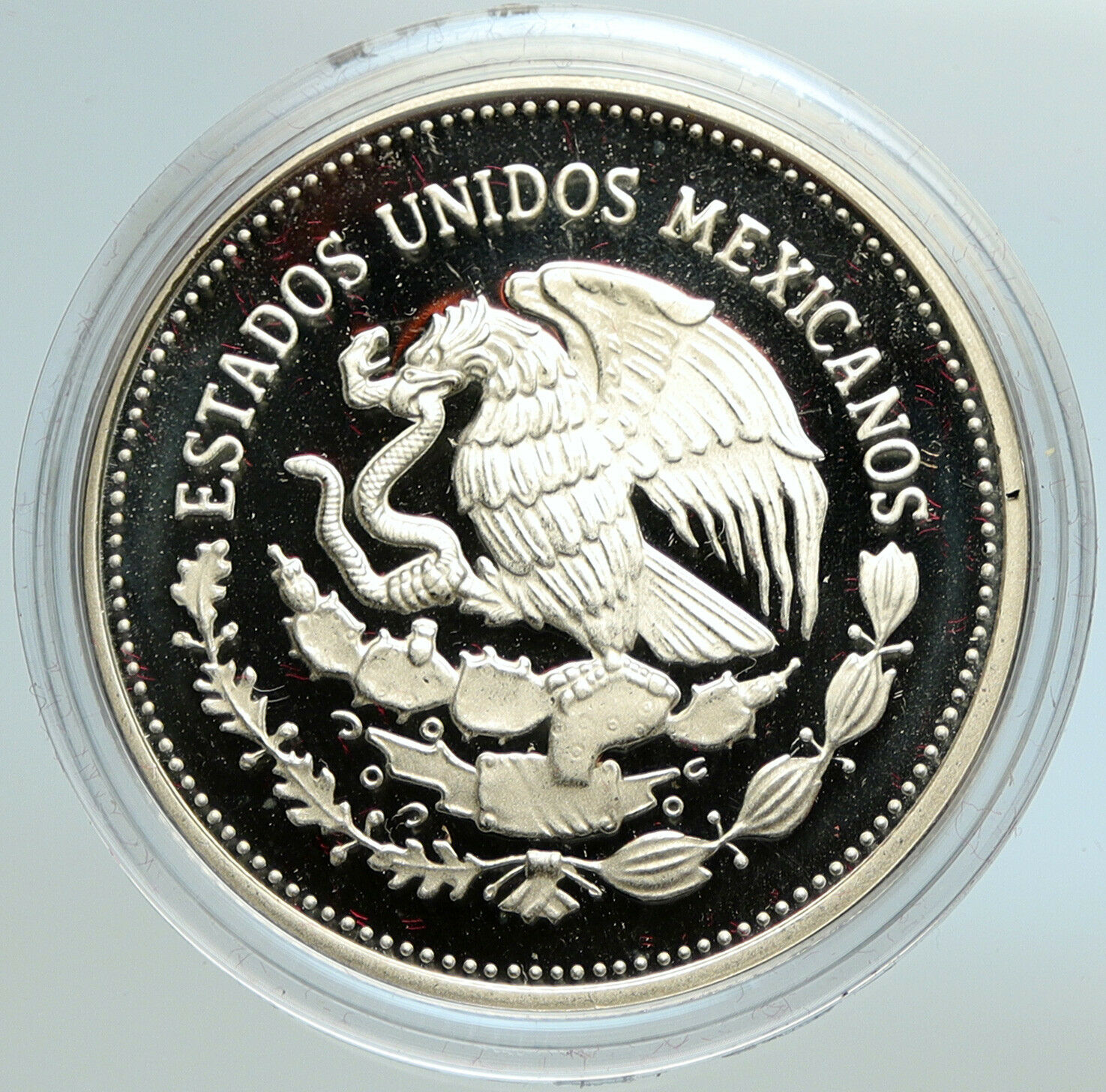 1986 MEXICO FIFA World Cup Football Soccer PROOF Silver 100 Peso Coin i105595