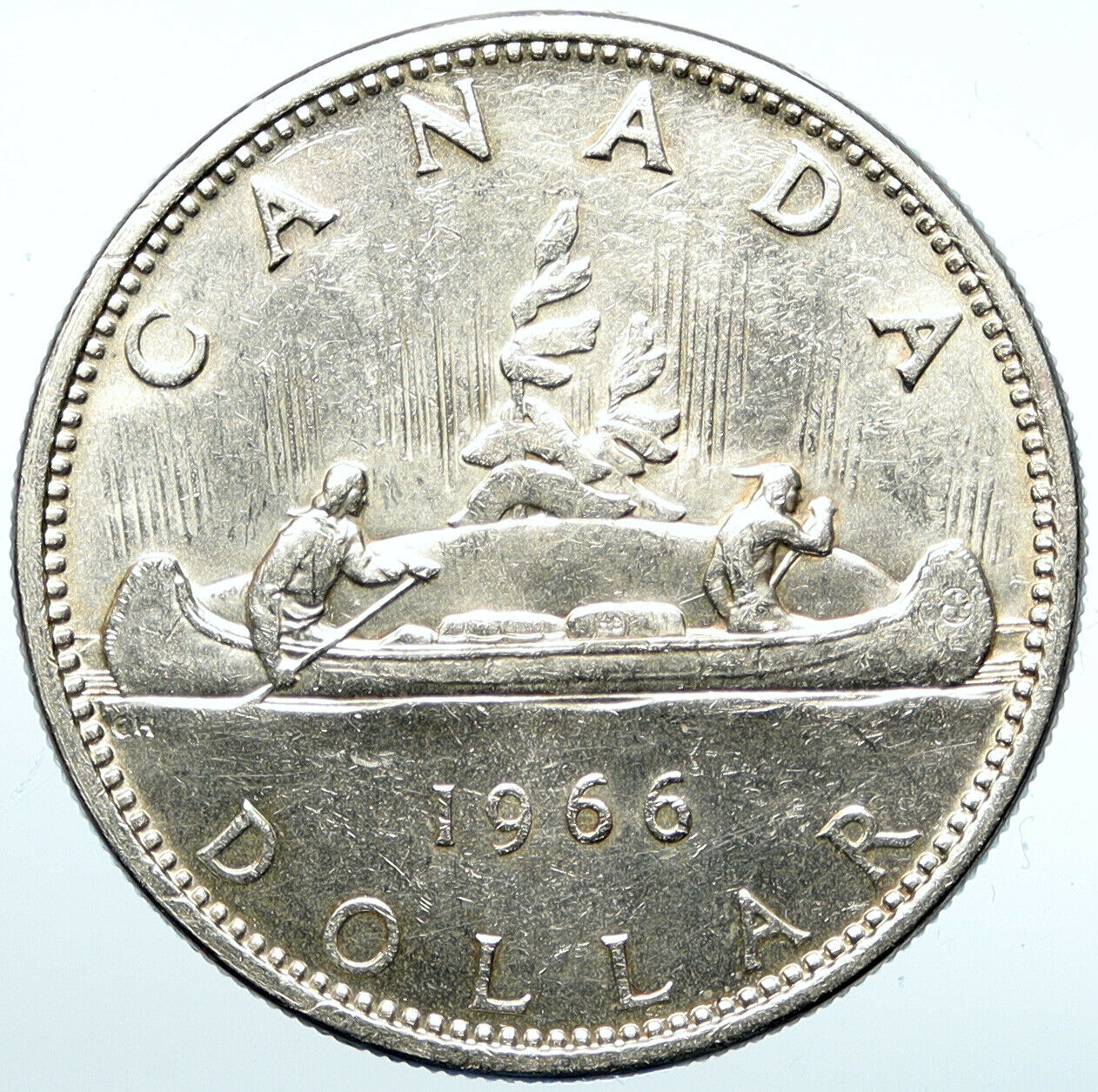 1966 CANADA w UK Queen Elizabeth II Voyagers Genuine Silver Dollar Coin i100926