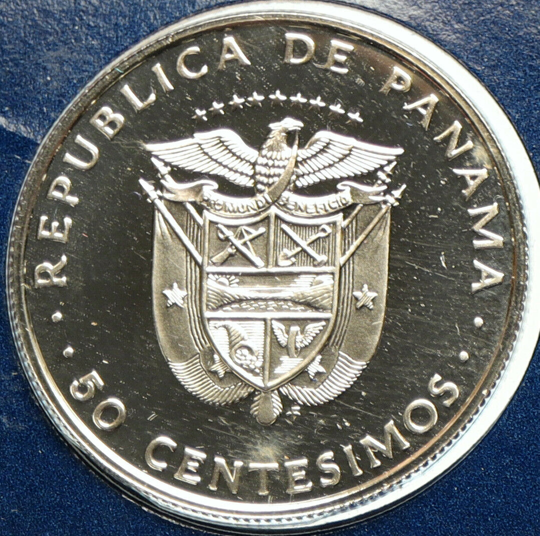 1975 PANAMA Fernando de Lesseps France SUEZ CANAL PRF 50 Centesimos Coin i104900