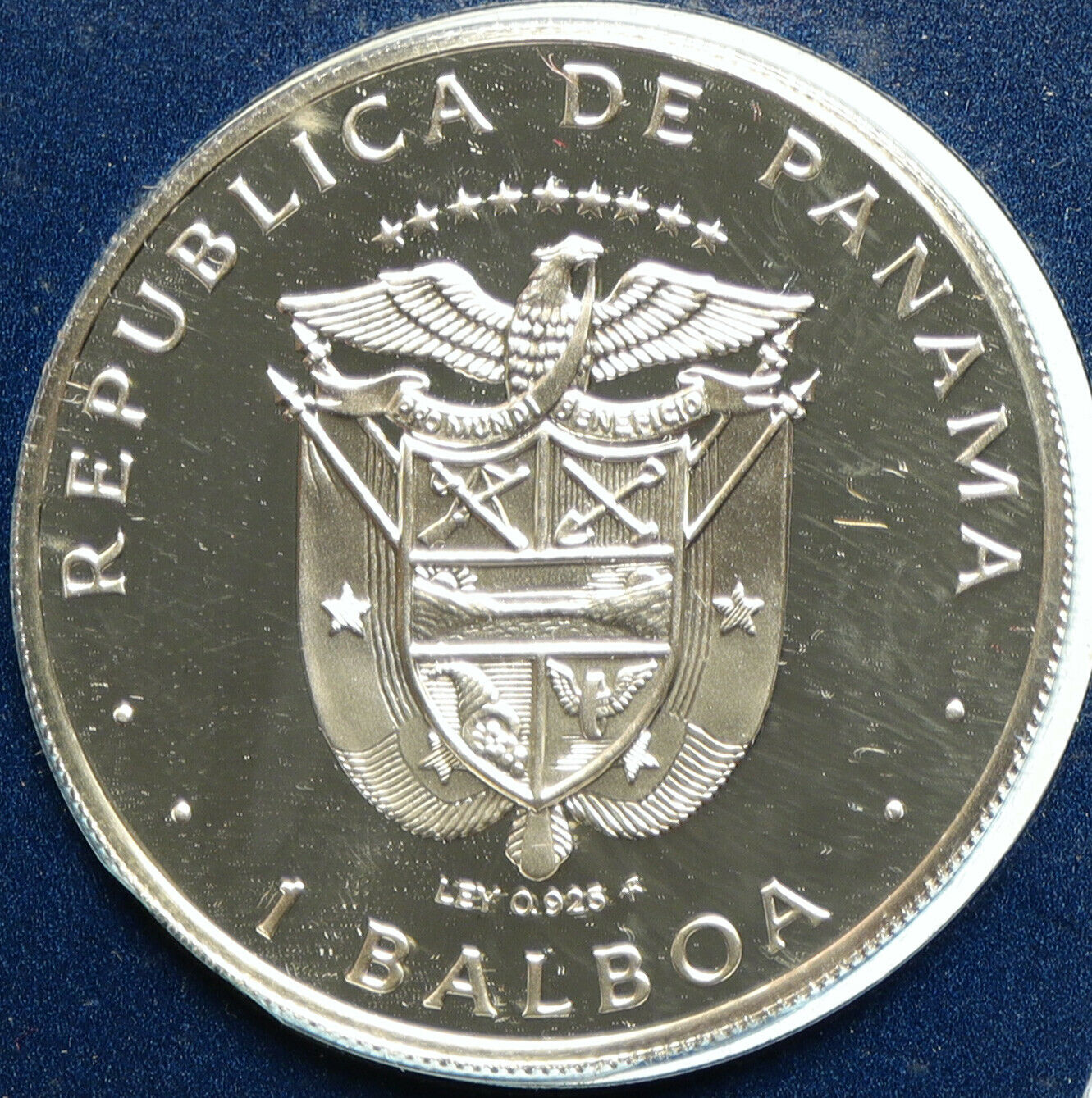 1975 PANAMA BIG Central America CONQUISTADOR BALBOA Proof Silver Coin i104898