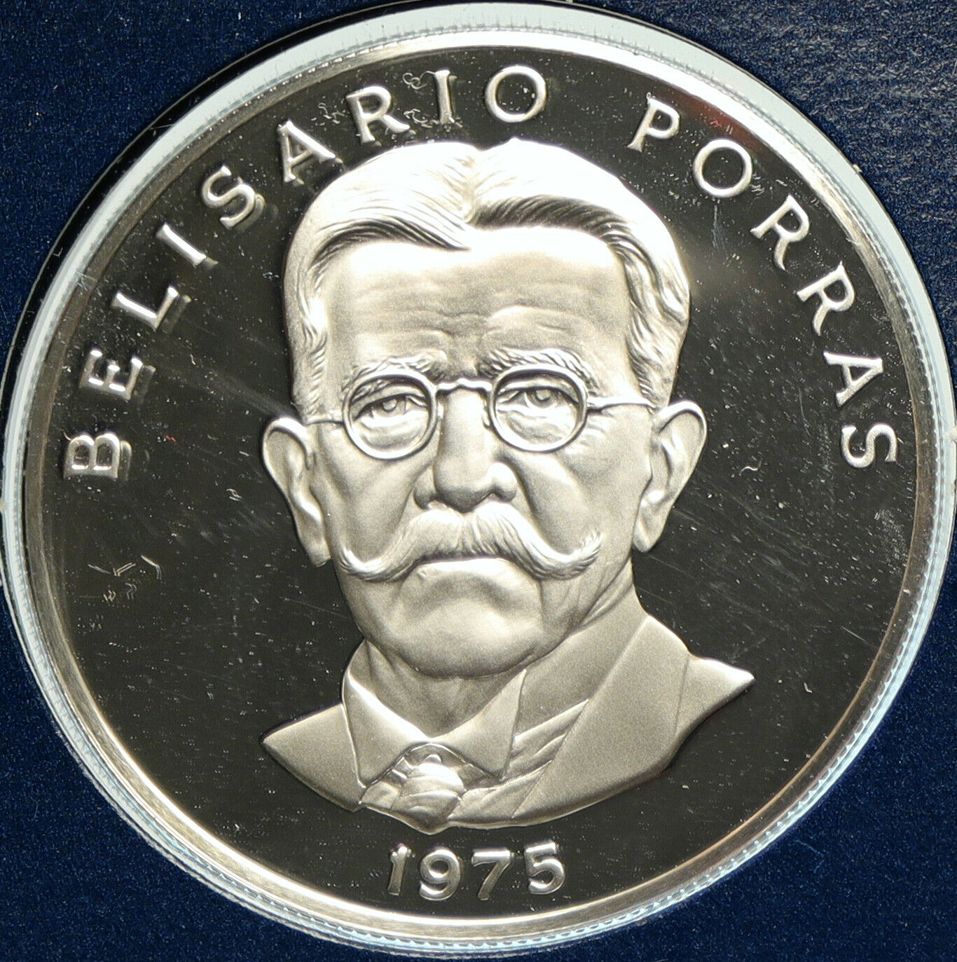 1975 PANAMA President Belisario Porras Politics PROOF SILVER 5 Balb Coin i104899