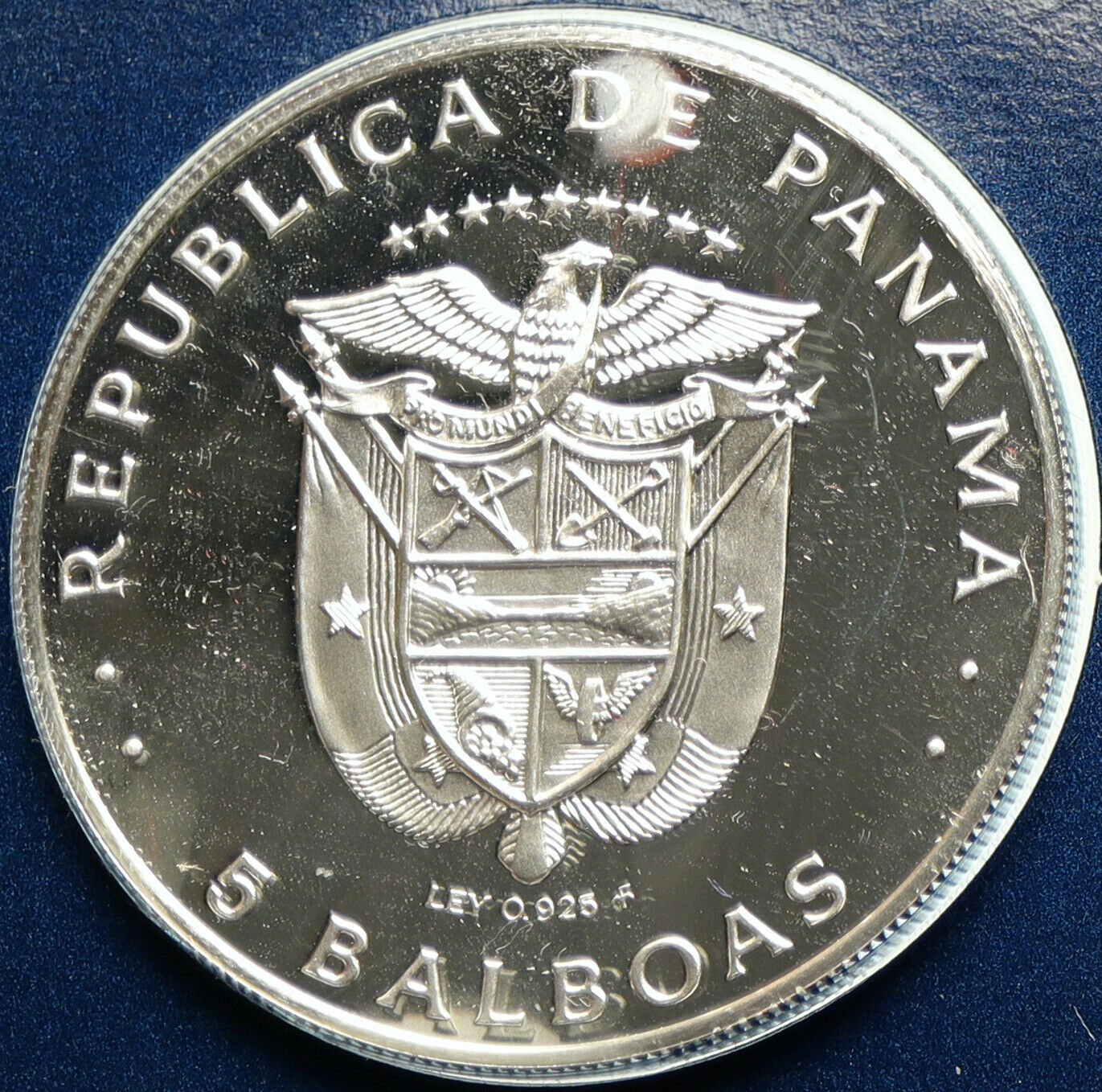 1975 PANAMA President Belisario Porras Politics PROOF SILVER 5 Balb Coin i104899