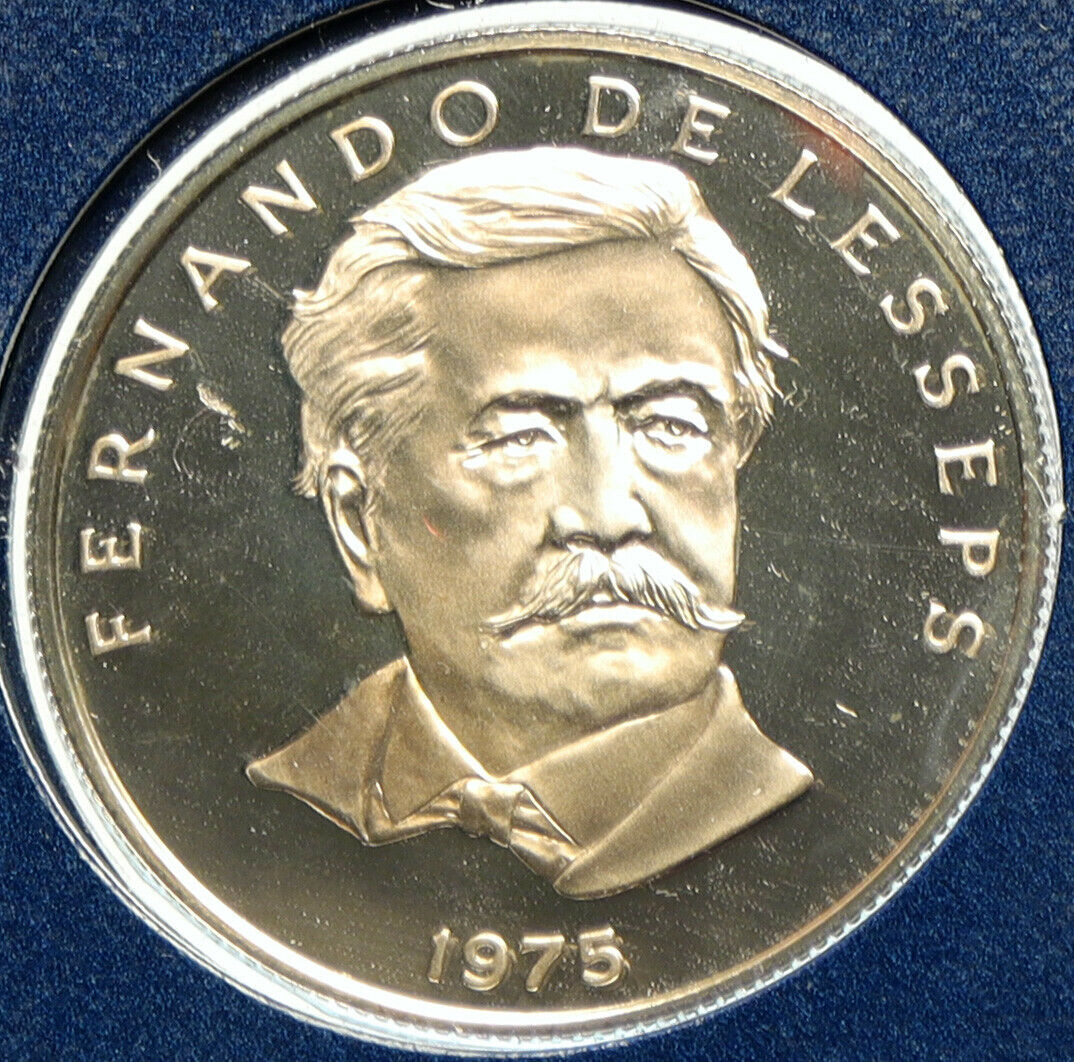 1975 PANAMA Fernando de Lesseps France SUEZ CANAL PRF 50 Centesimos Coin i104901