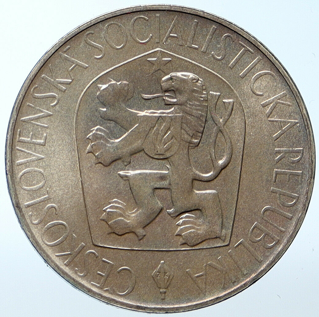 1965 CZECHOSLOVAKIA Jan Hus Church Reformer VINTAGE Silver 10 Korun Coin i104762
