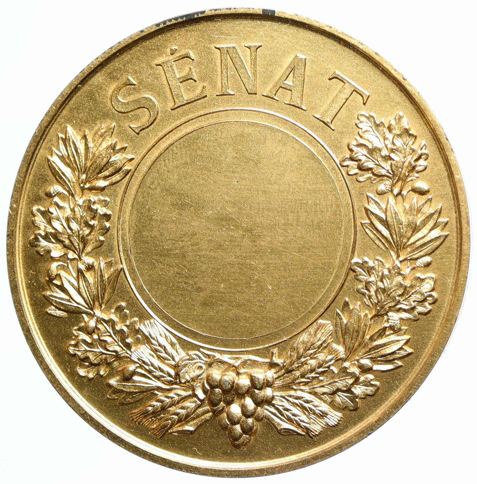 1975 FRANCE Senat Senate WREATH Vintage OLD French Gilt Silver Medal i105539