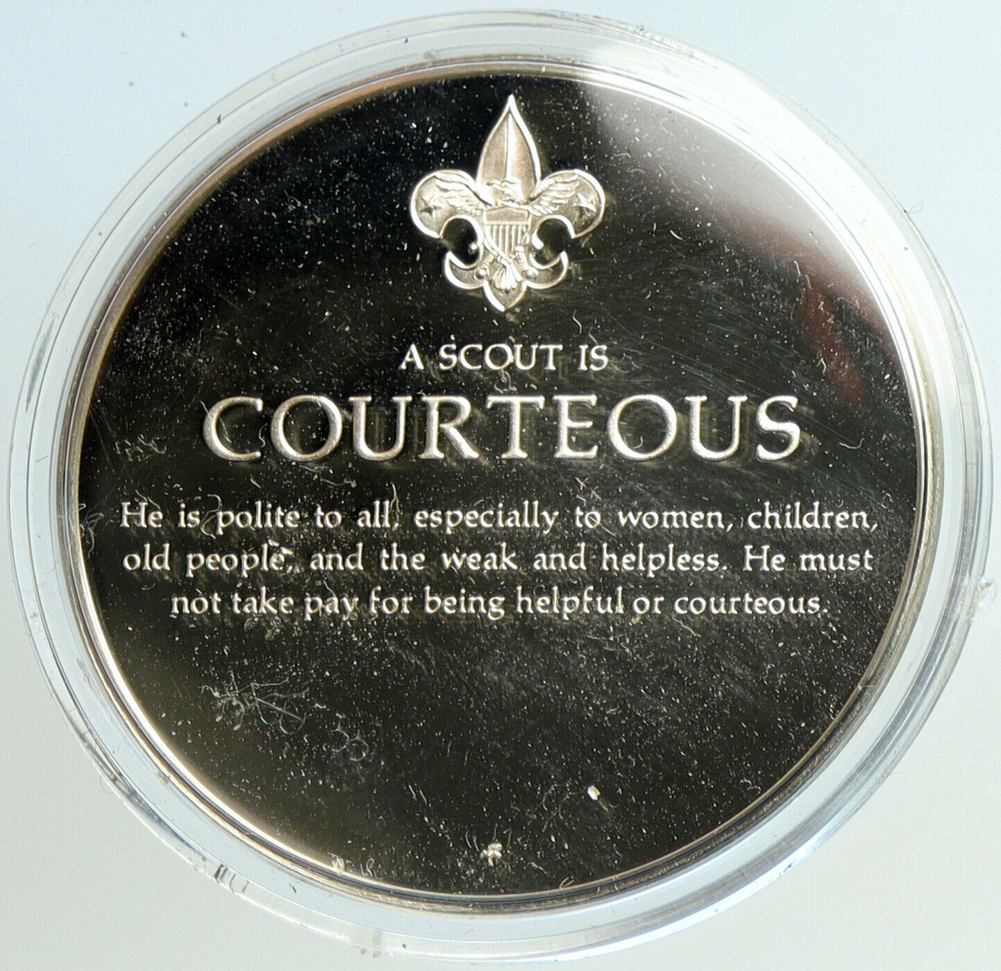 1972 UNITED STATES US Boy Scouts of America COURTEOUS Proof Silver Medal i101147