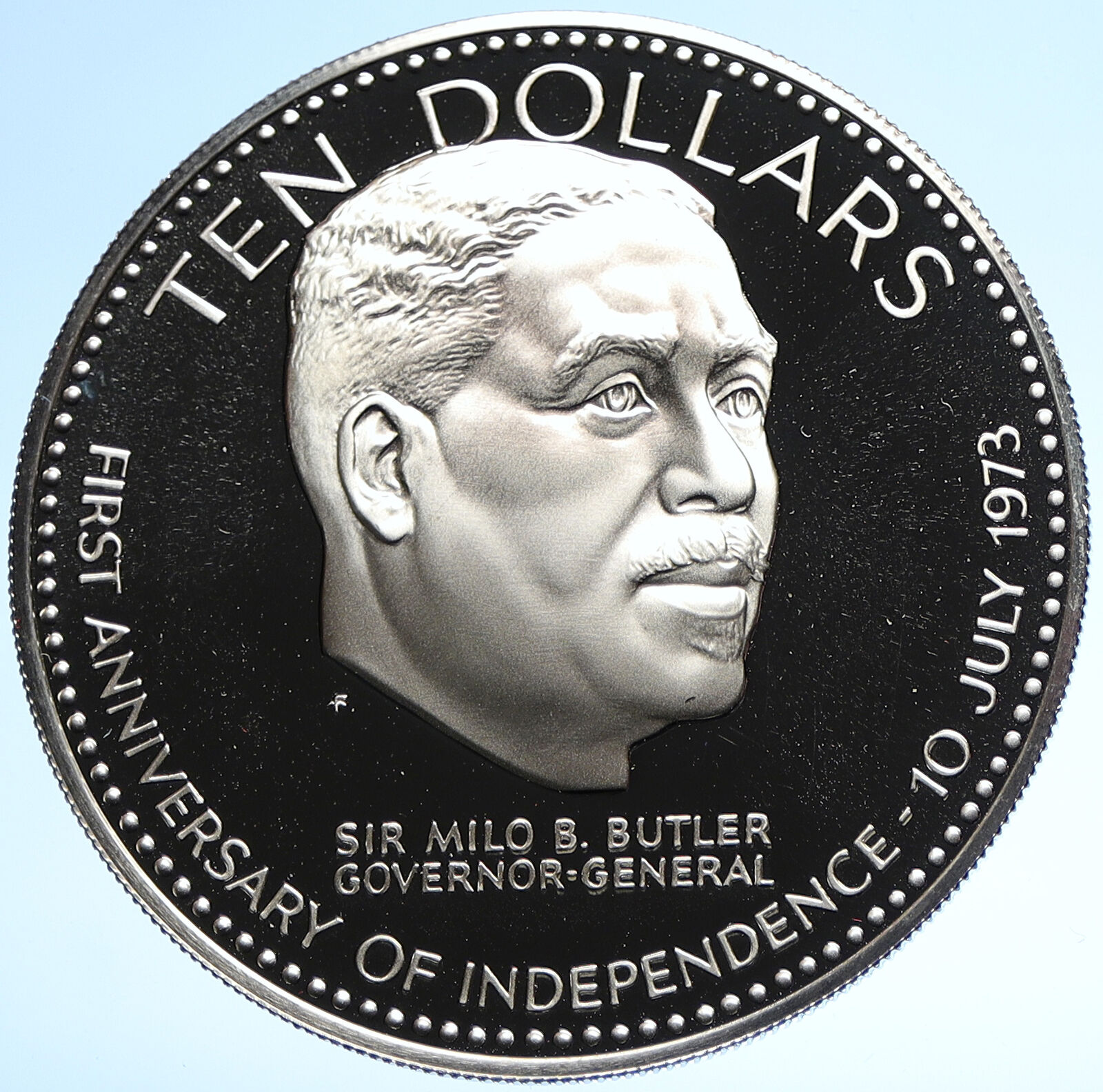 1974 BAHAMAS Independence Milo Butler VINTAGE OLD Proof Silver $10 Coin i104777