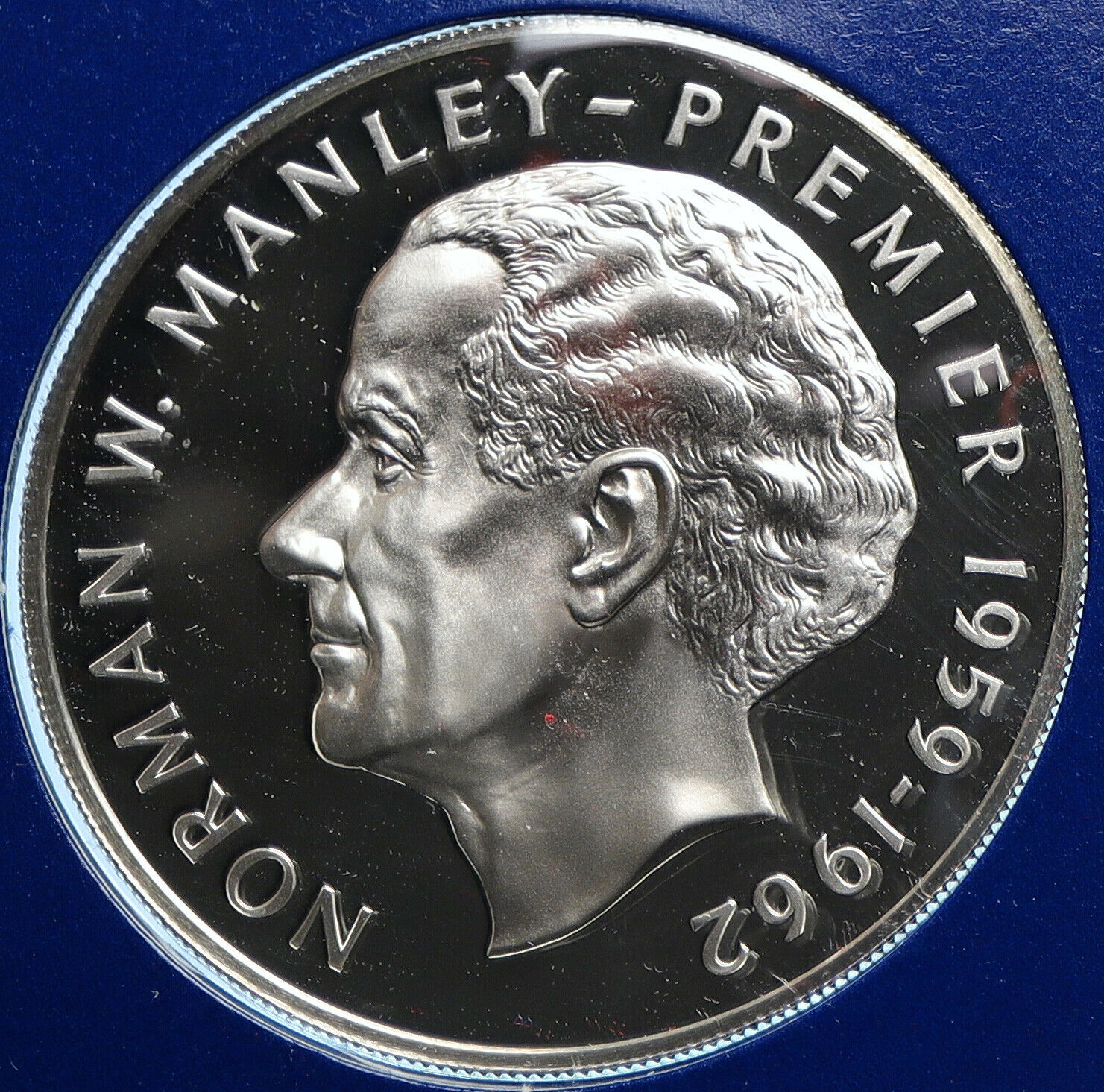 1975 JAMAICA Premier Norman W Manley VINTAGE OLD Proof Silver $5 Coin i104778