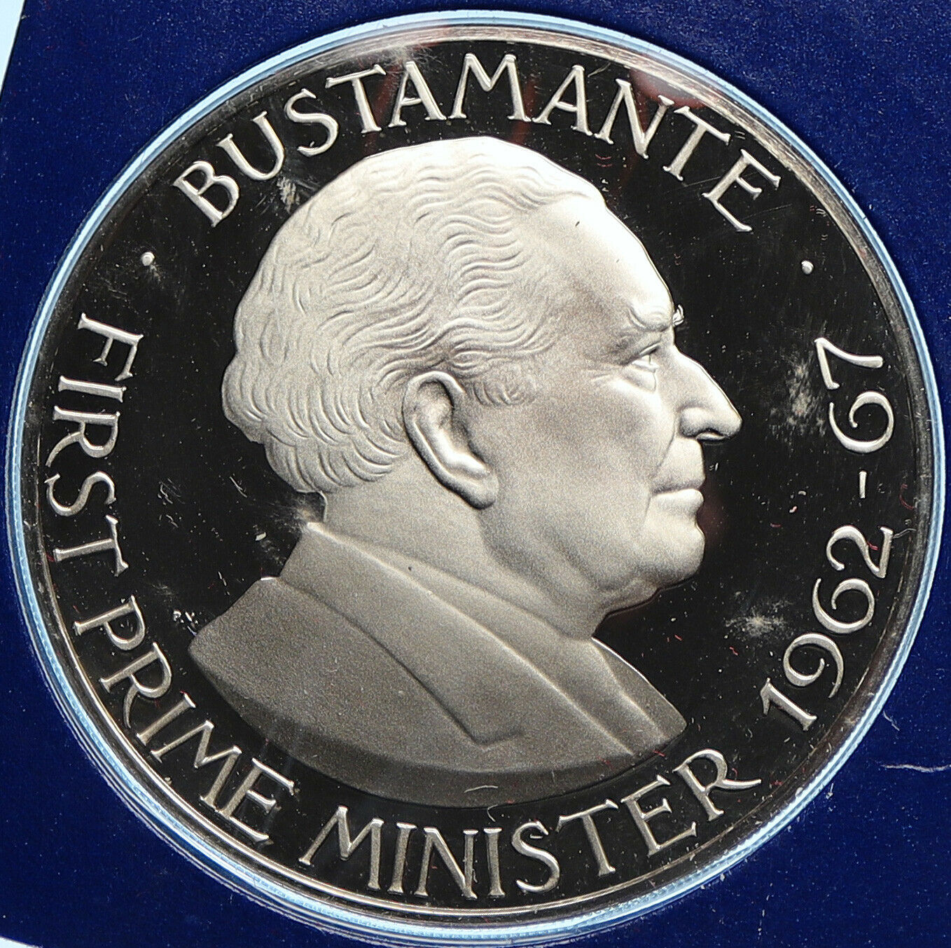 1975 JAMAICA First Prime Minister BUSTAMANTE Vintage Proof Dollar Coin i104781