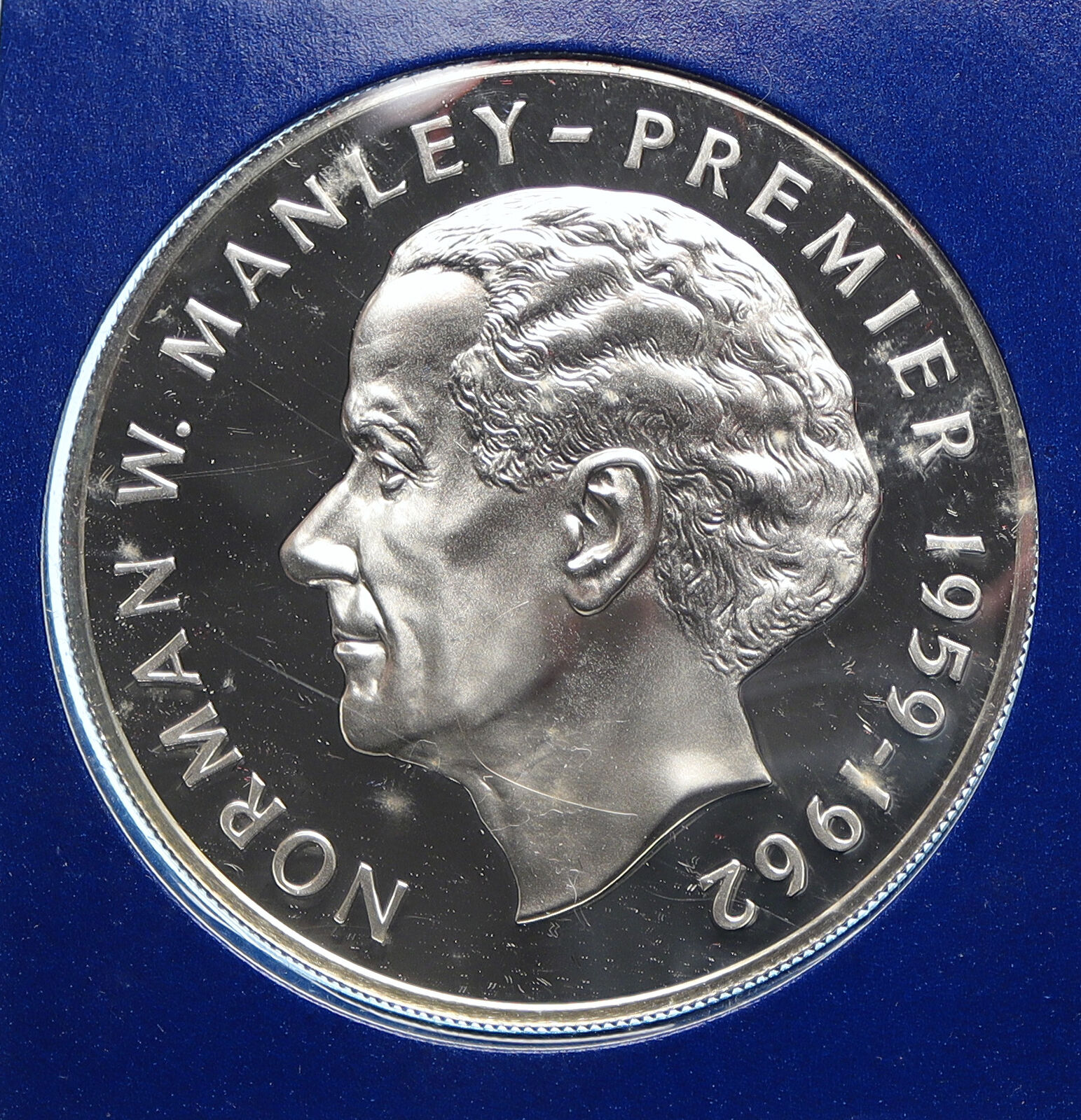 1975 JAMAICA Premier Norman W Manley VINTAGE OLD Proof Silver $5 Coin i104789