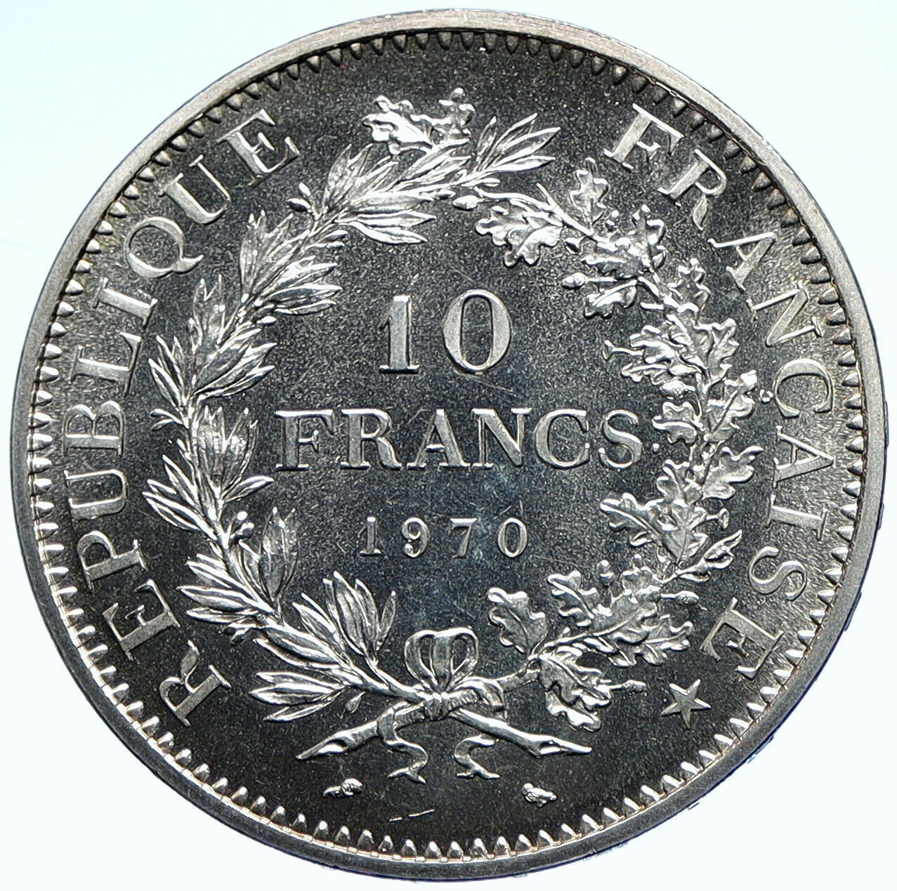 1970 FRANCE Large HERCULES Motto VINTAGE BU Silver 10 FRANCS French Coin i104783