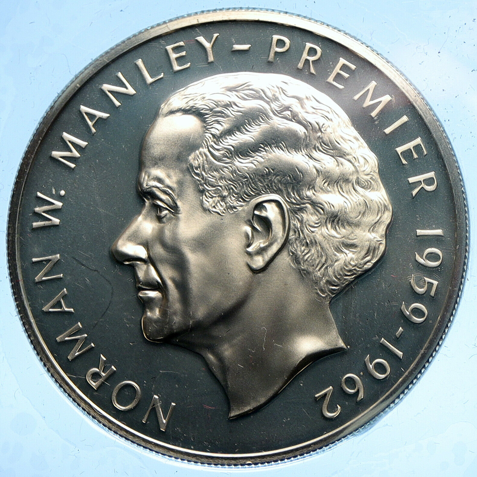 1973 JAMAICA Proof Premier Norman W. Manley Proof Silver 5 Dollars Coin i104790