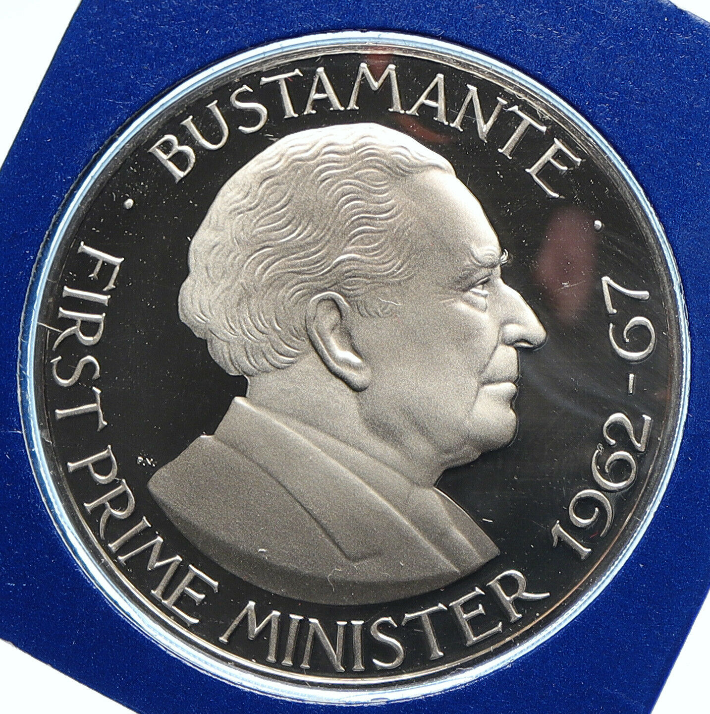 1975 JAMAICA First Prime Minister BUSTAMANTE Vintage Proof Dollar Coin i104796