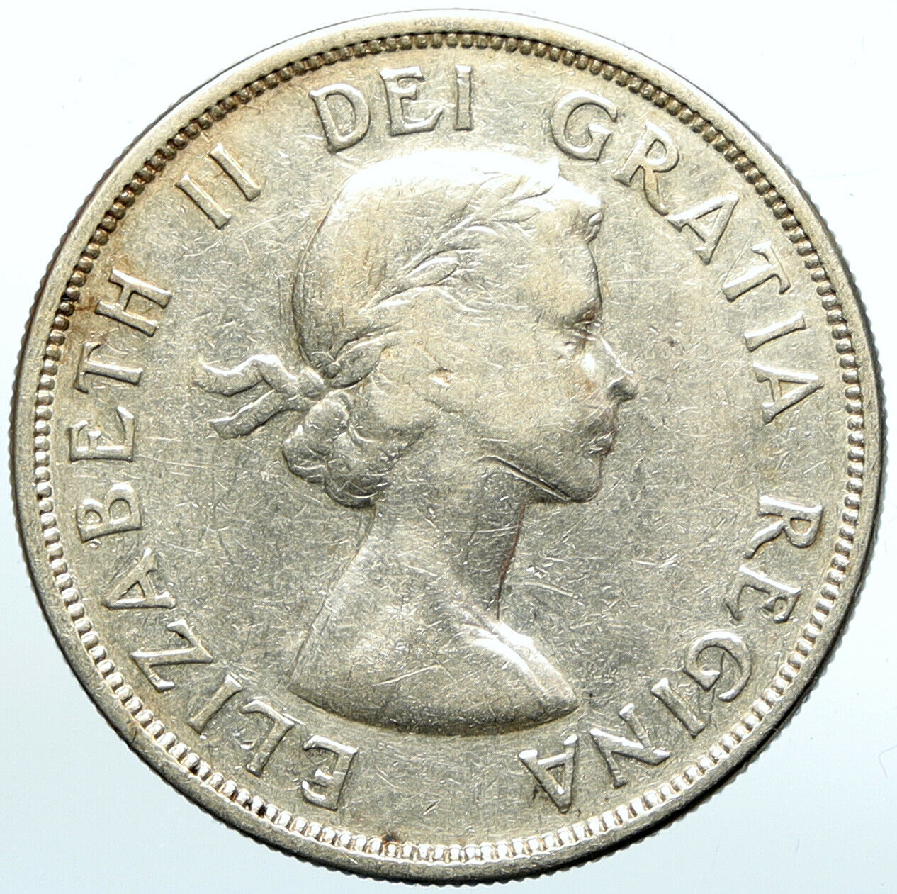 1960 CANADA w UK Queen Elizabeth II VINTAGE Voyagers Silver Dollar Coin i100928