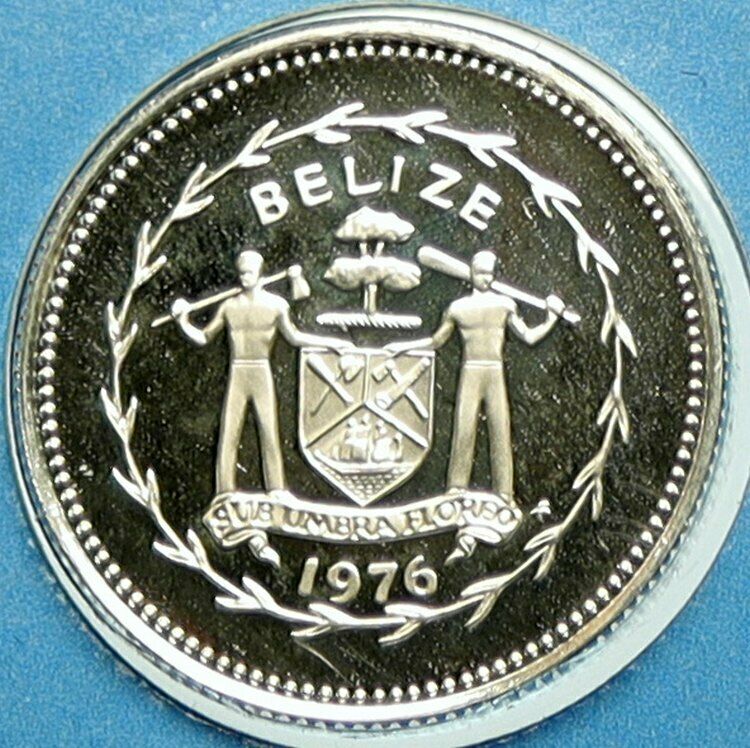 1976 BELIZE Avifauna Long-tailed HERMIT BIRD Proof Silver 10 Cents Coin i104884