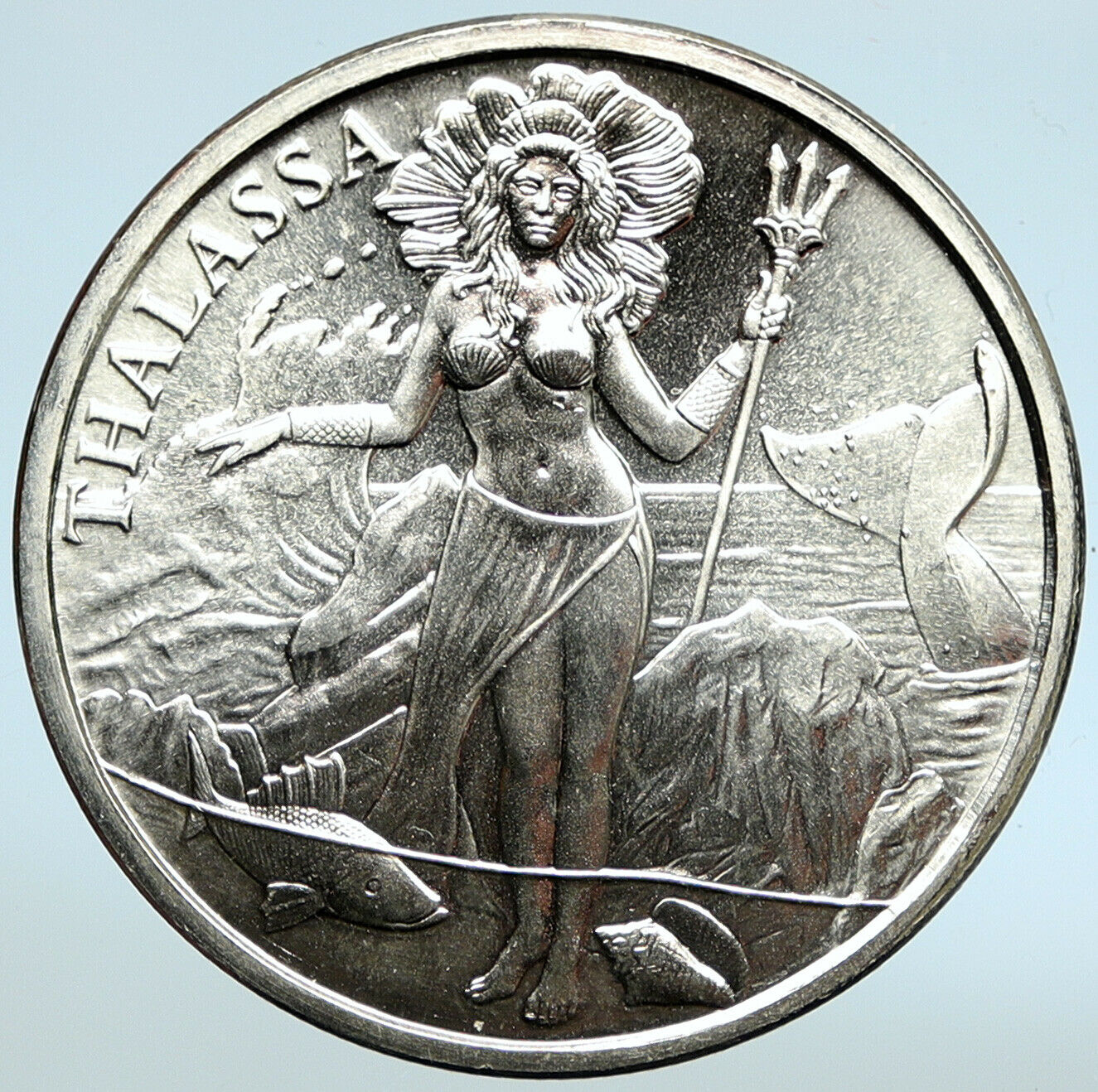 2000-2020 UNITED STATES Trident THALASSA Sea Goddess 1 OZ Silver Medal i105555