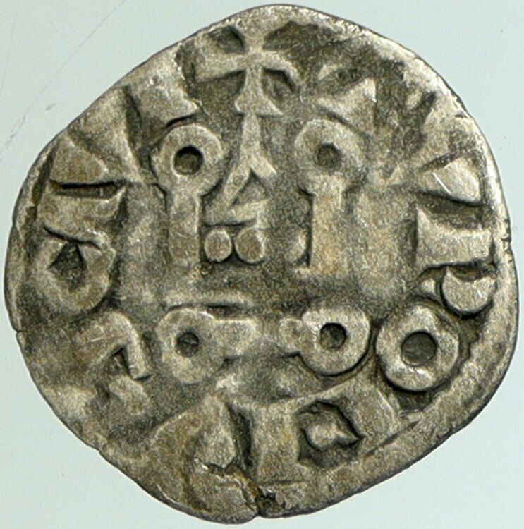 1240AD FRANCE Saint KING LOUIS IX Cross OLD Silver Denier Medieval Coin i102251